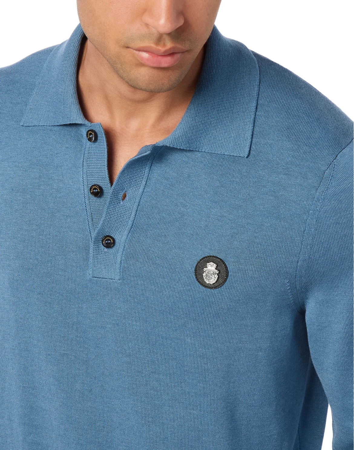 Cotton Silk Polo Shirt, цвет: Синий