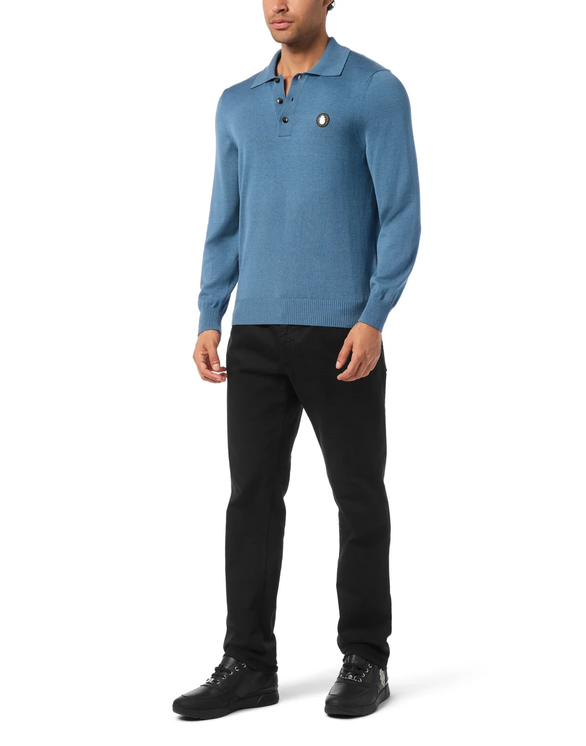 Cotton Silk Polo Shirt, цвет: Синий