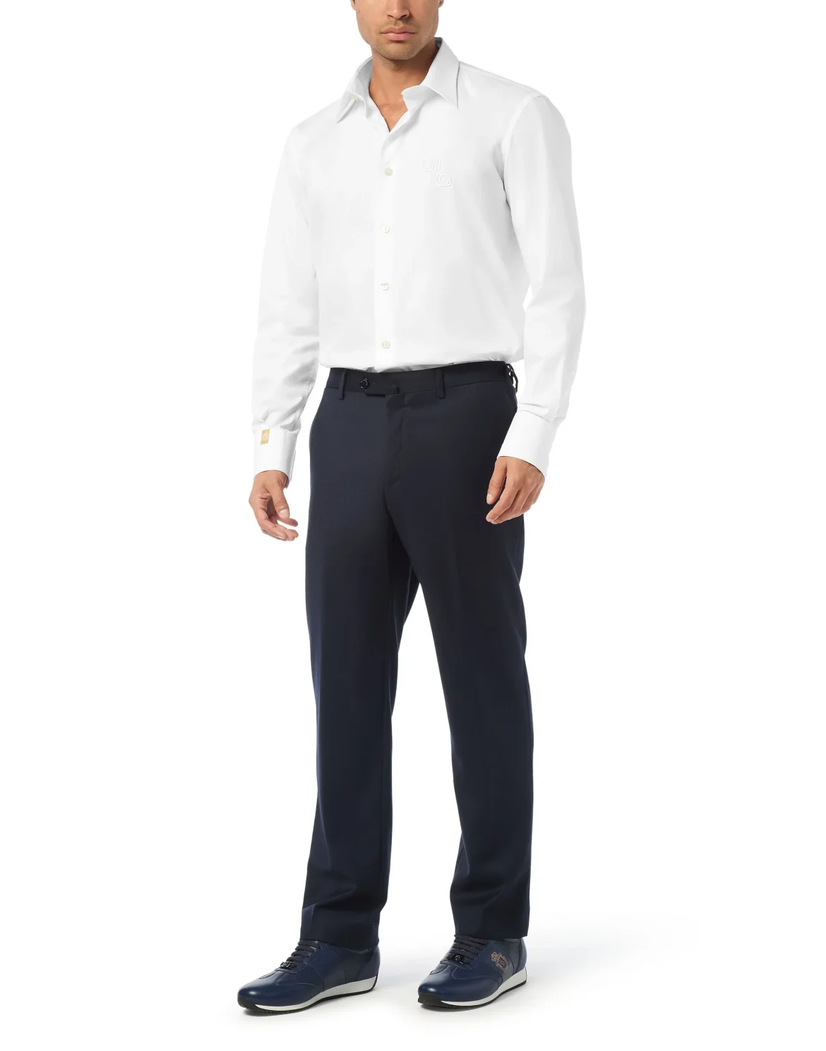 Embroidered Cotton Shirt Loose Fit, цвет: Белый