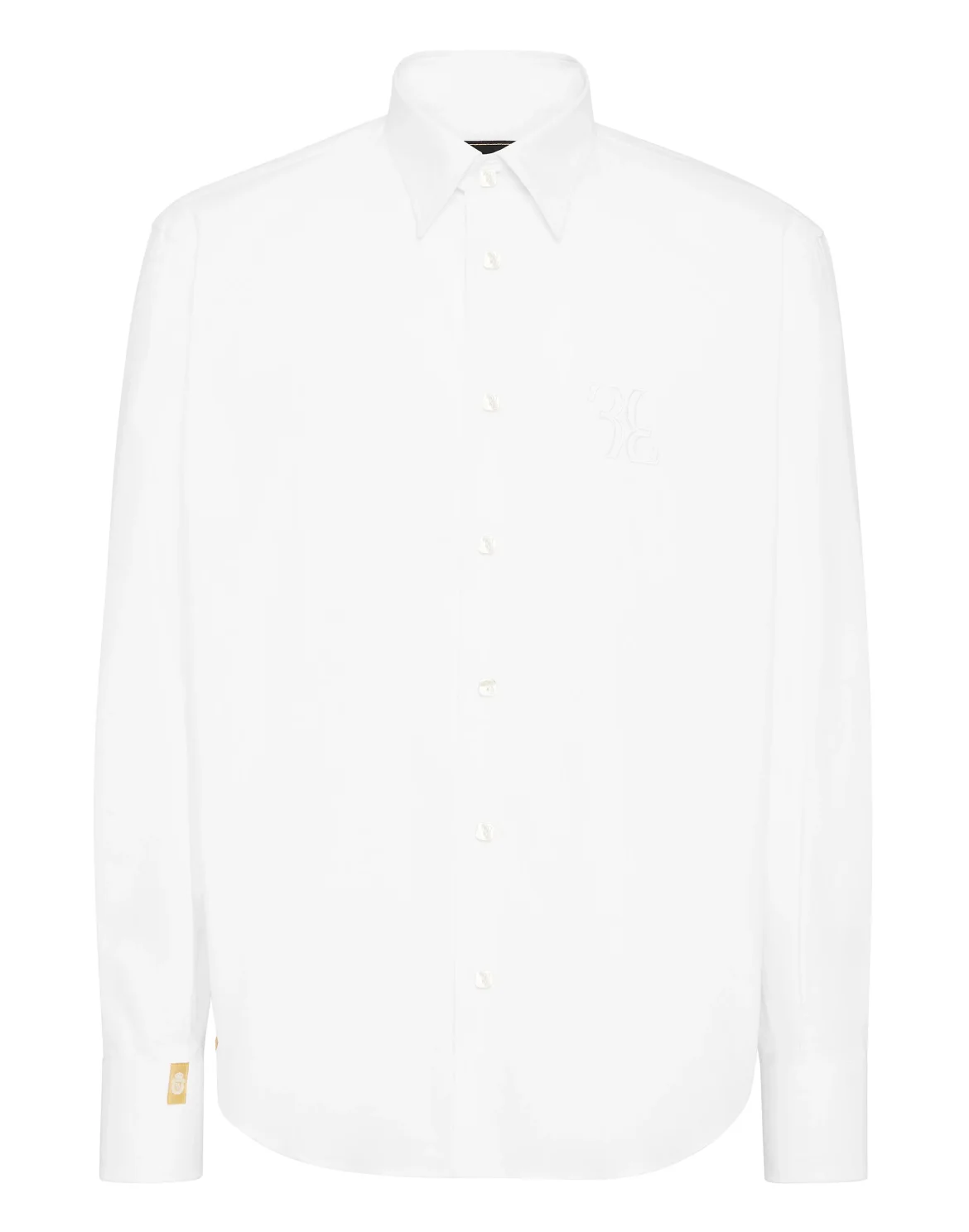 Embroidered Cotton Shirt Loose Fit, цвет: Белый
