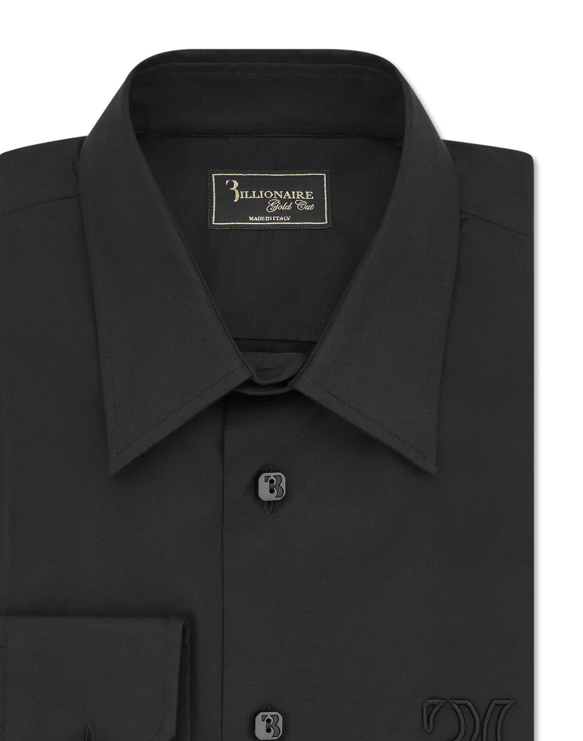 Embroidered Cotton Shirt Loose Fit, цвет: Черный