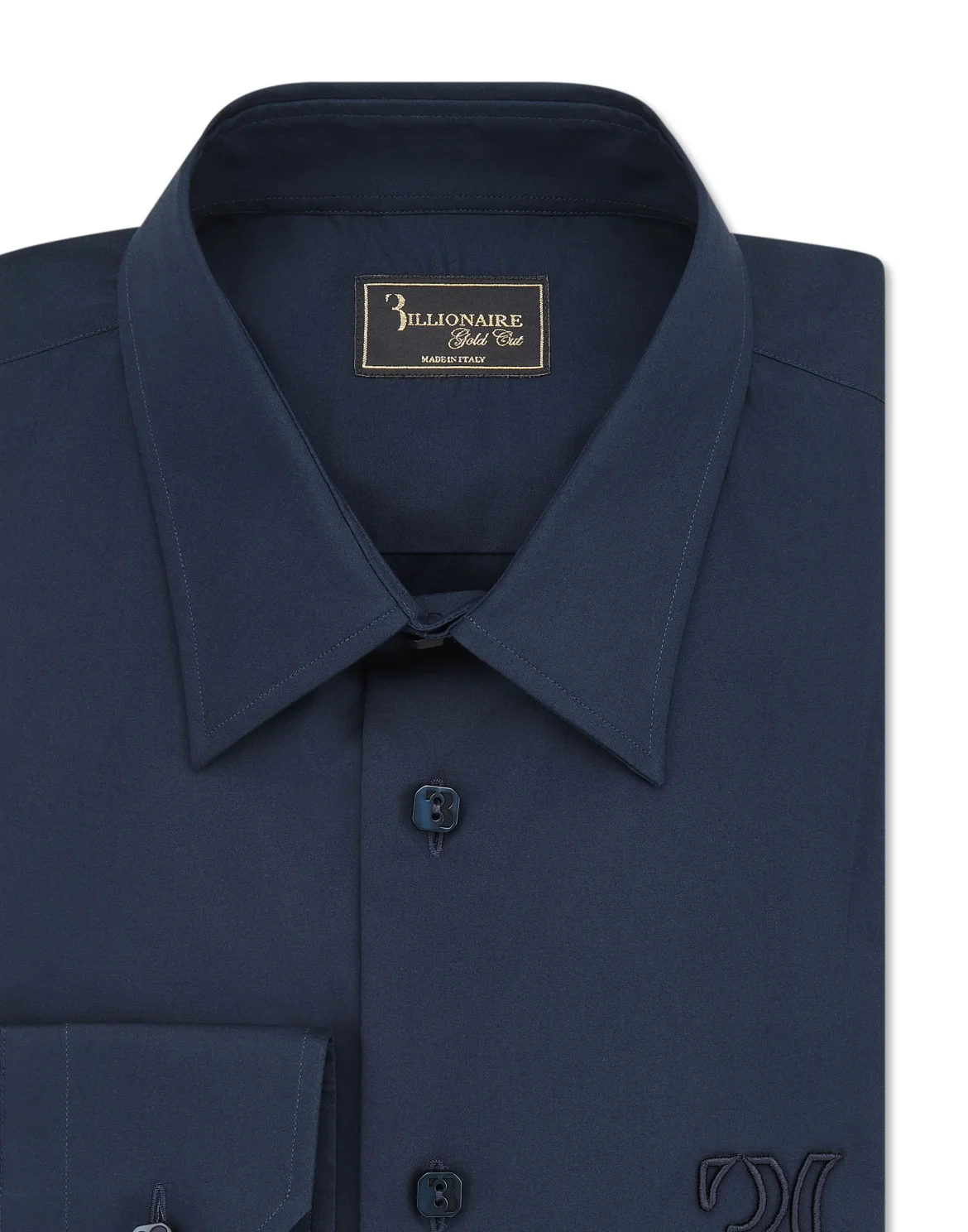 Embroidered Cotton Shirt Loose Fit, цвет: Синий
