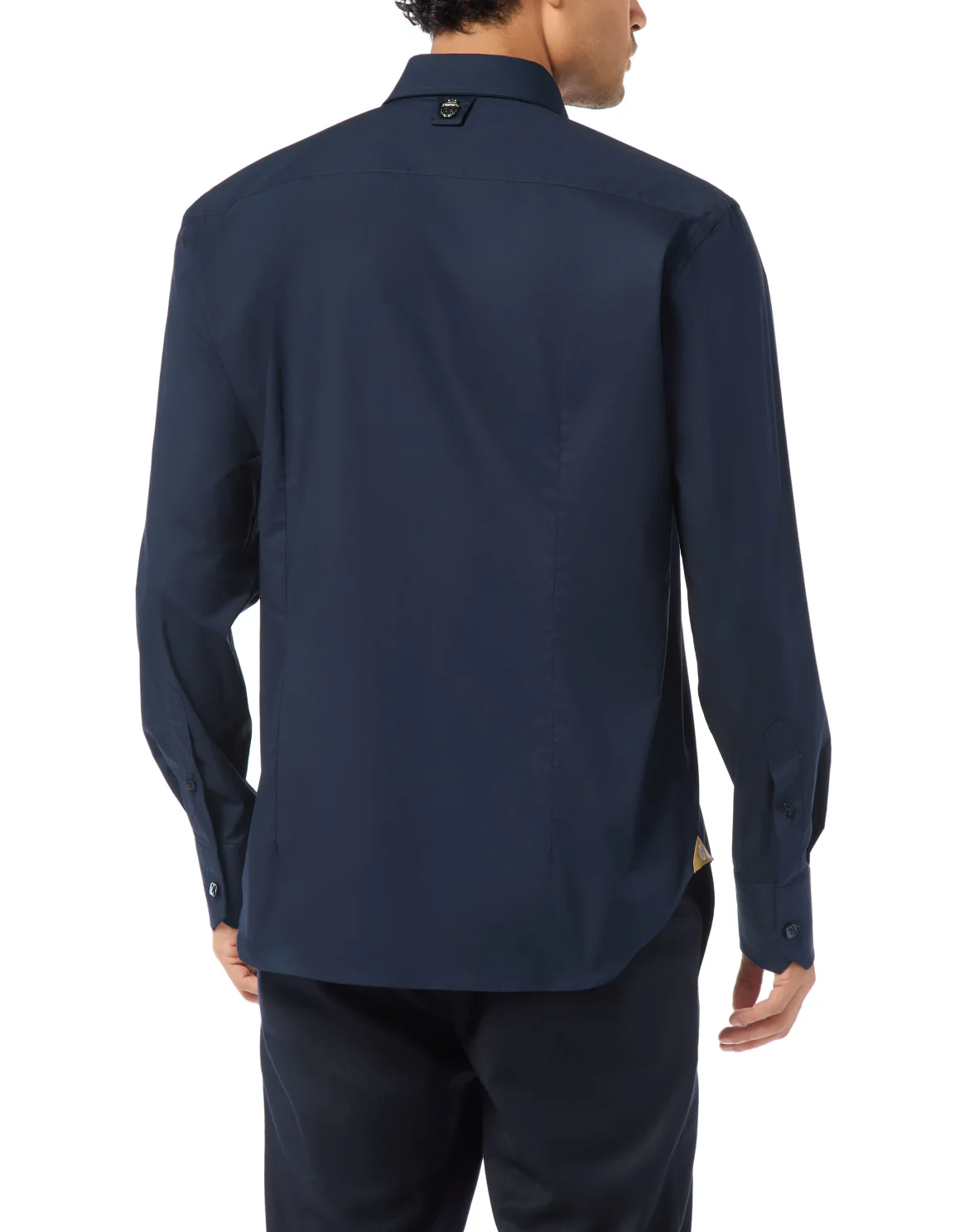 Embroidered Cotton Shirt Loose Fit, цвет: Синий