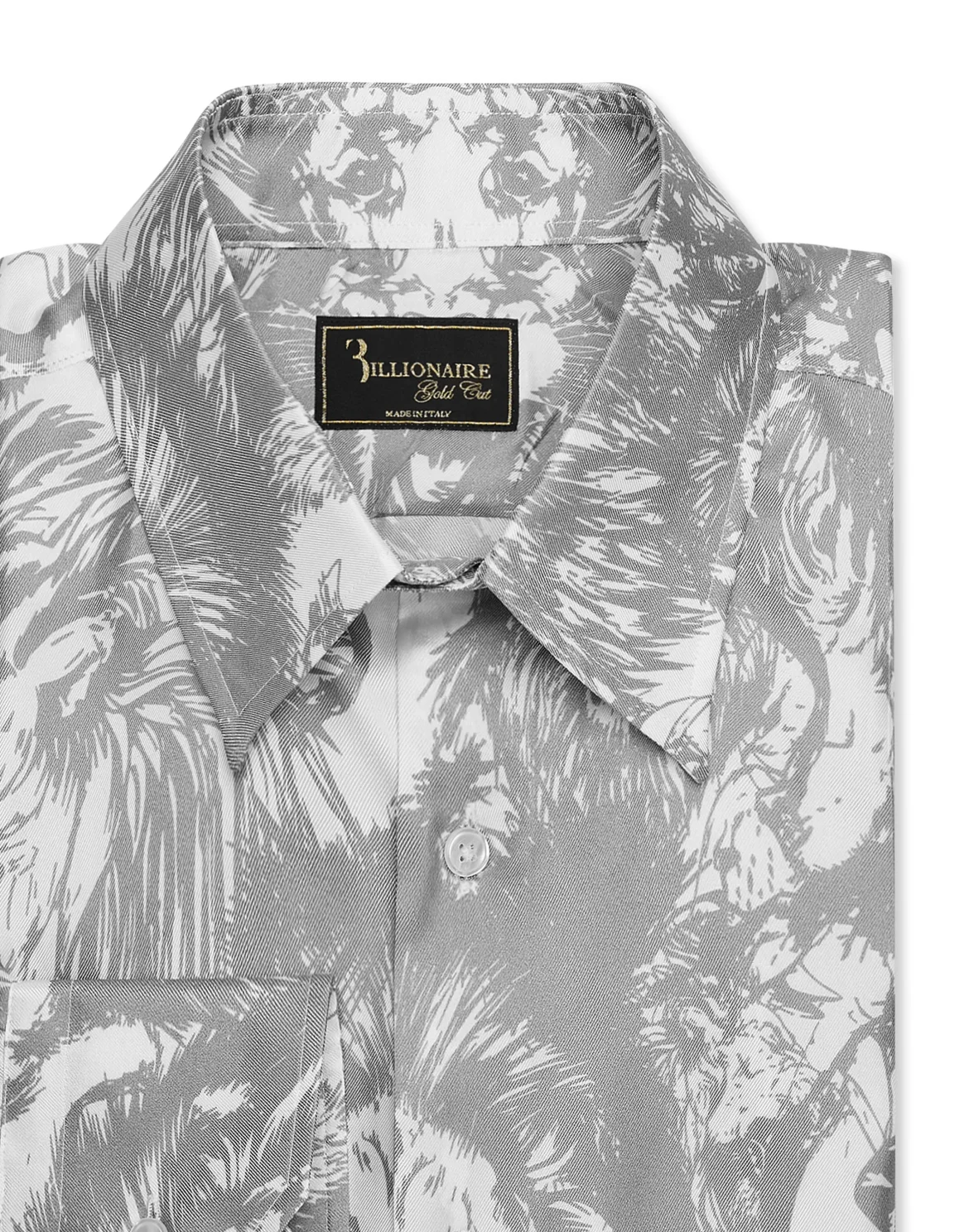 Silk Gold Cut Shirt All-Over Lion, цвет: Белый