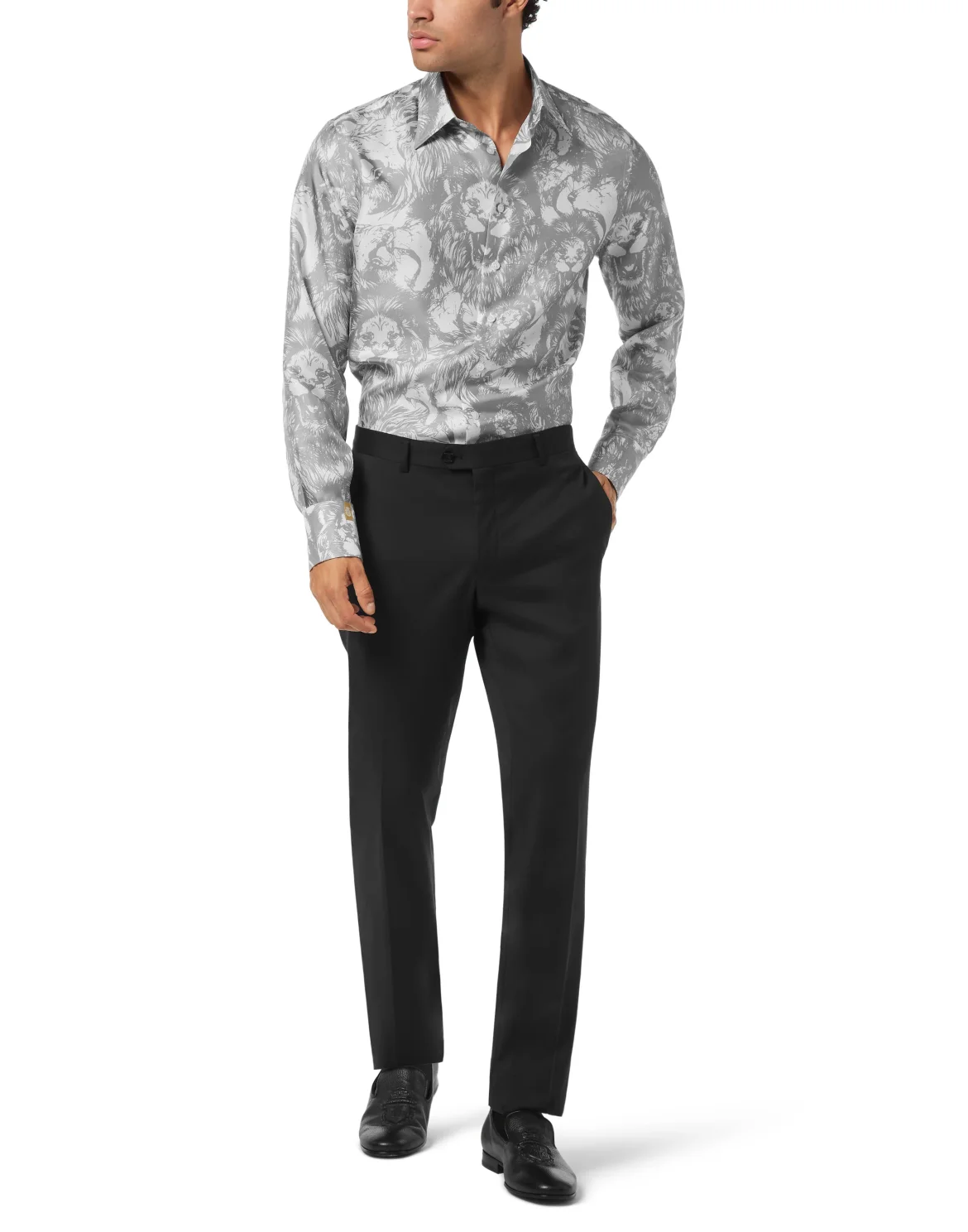 Silk Gold Cut Shirt All-Over Lion, цвет: Белый