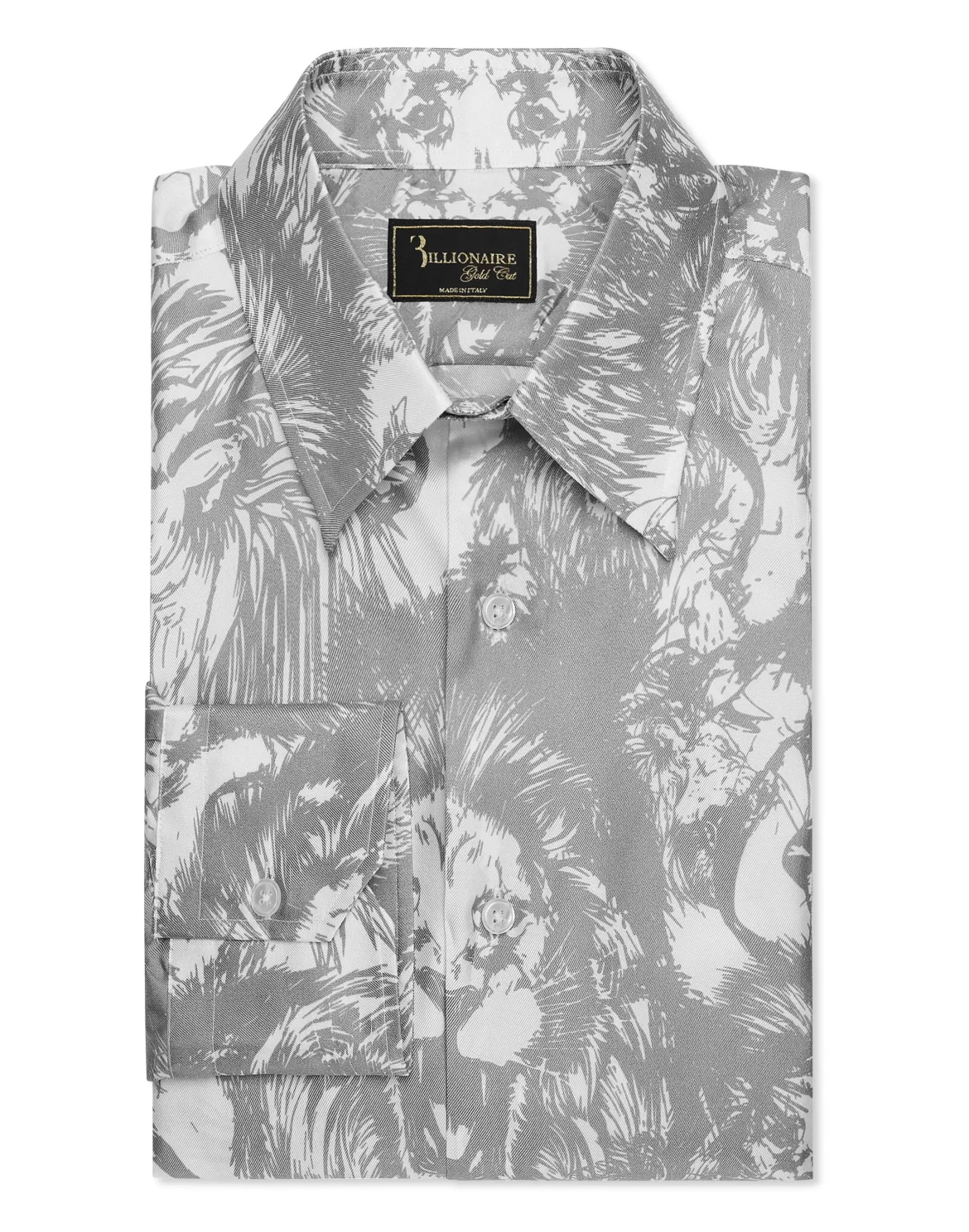 Silk Gold Cut Shirt All-Over Lion, цвет: Белый
