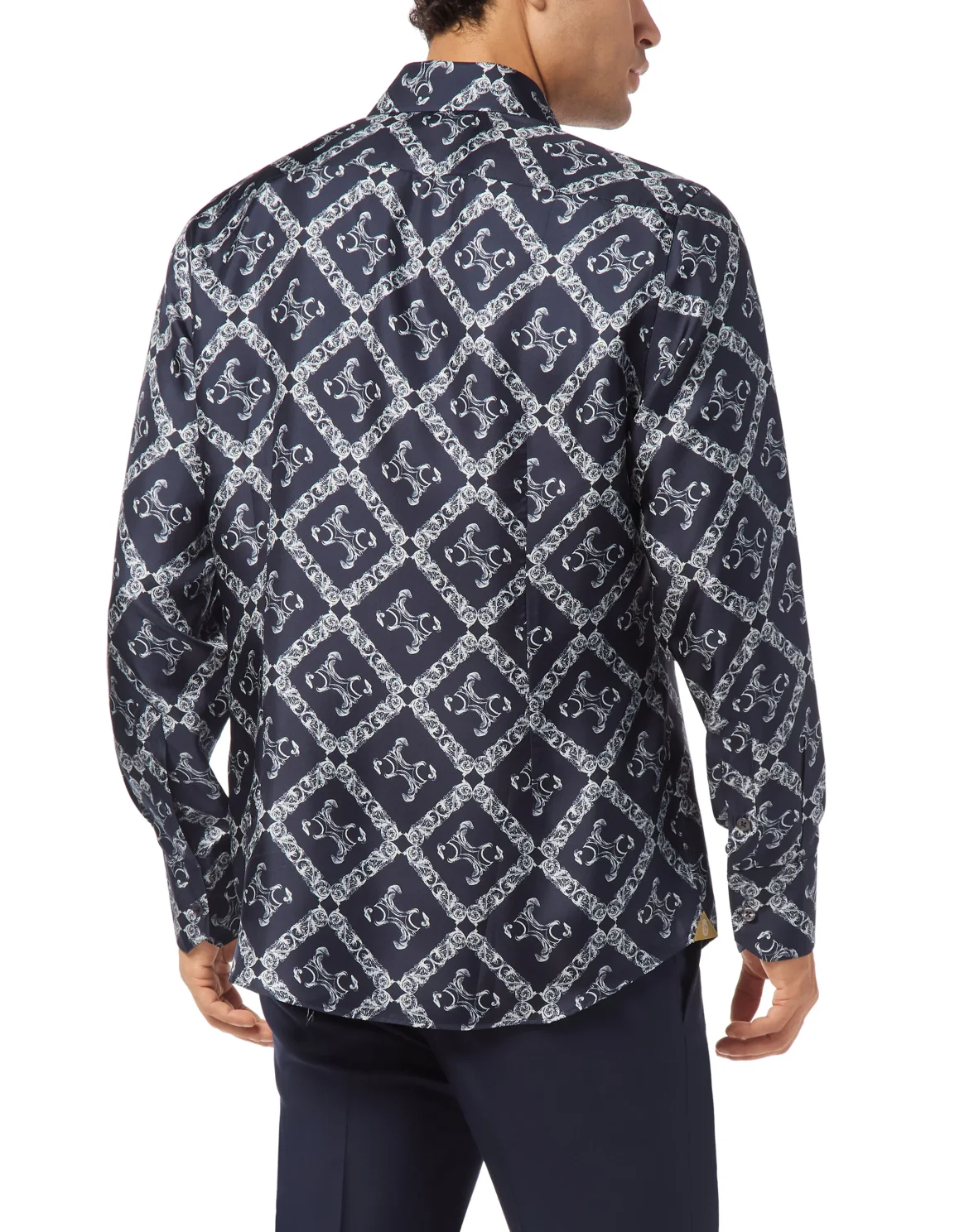 Silk Gold Cut Shirt BB Monogram, цвет: Синий