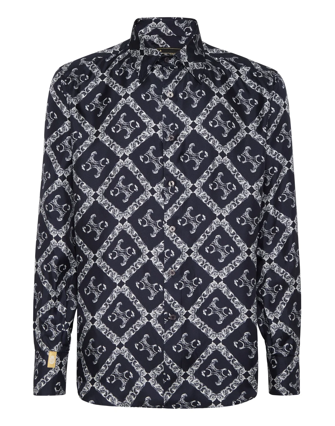 Silk Gold Cut Shirt BB Monogram, цвет: Синий