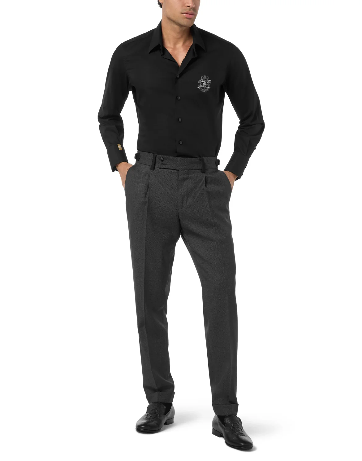 Chino Belt Inserts Trousers, цвет: Черный
