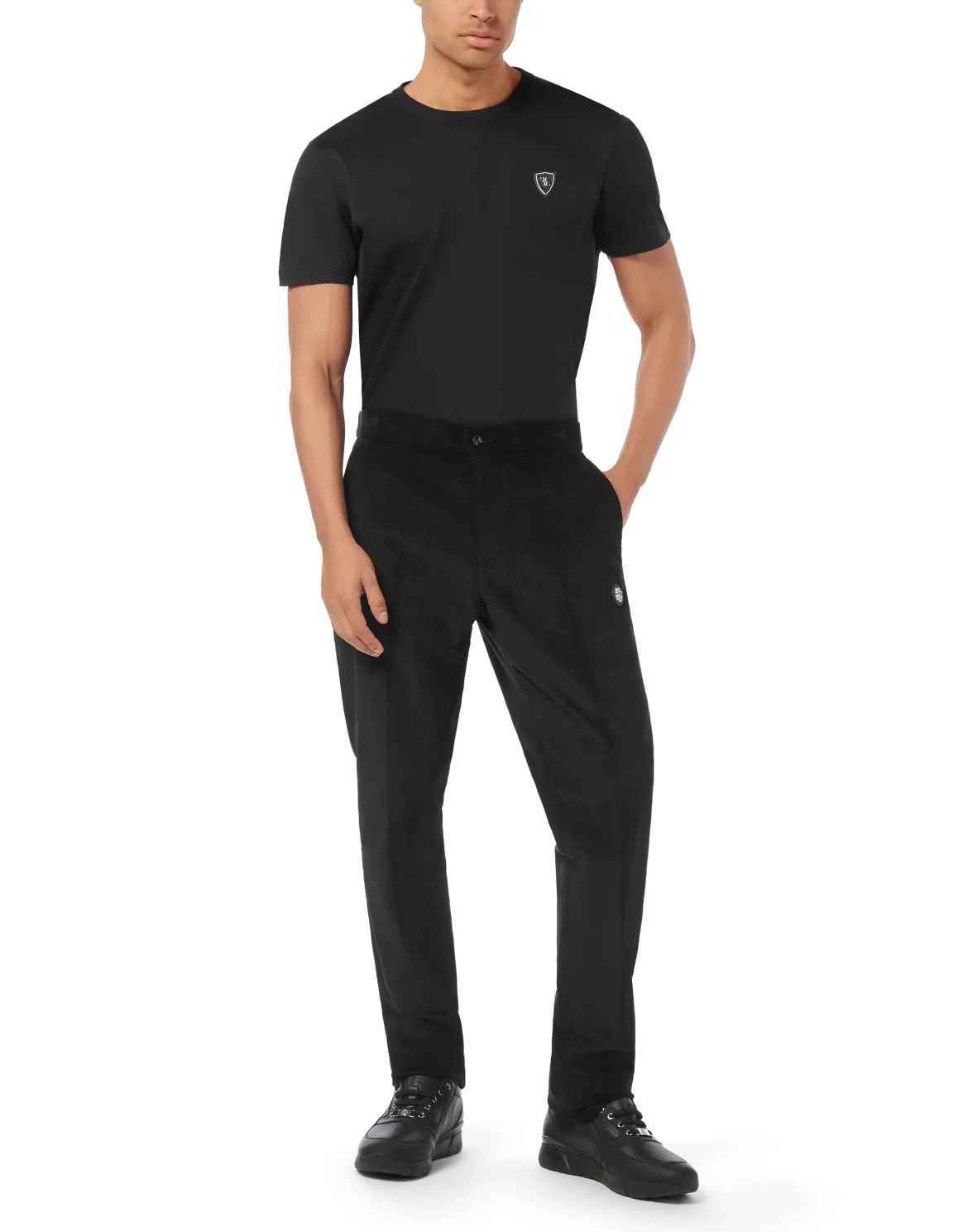 Corduroy Relaxed Fit Jogging Trousers, цвет: Черный