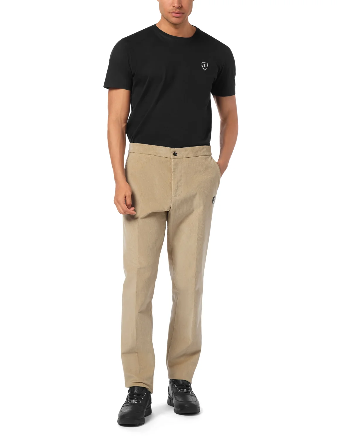 Corduroy Relaxed Fit Jogging Trousers, цвет: Бежевый