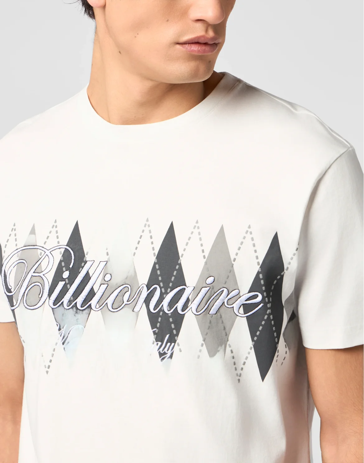 Embroidered T-shirt Round Neck SS, цвет: Бежевый