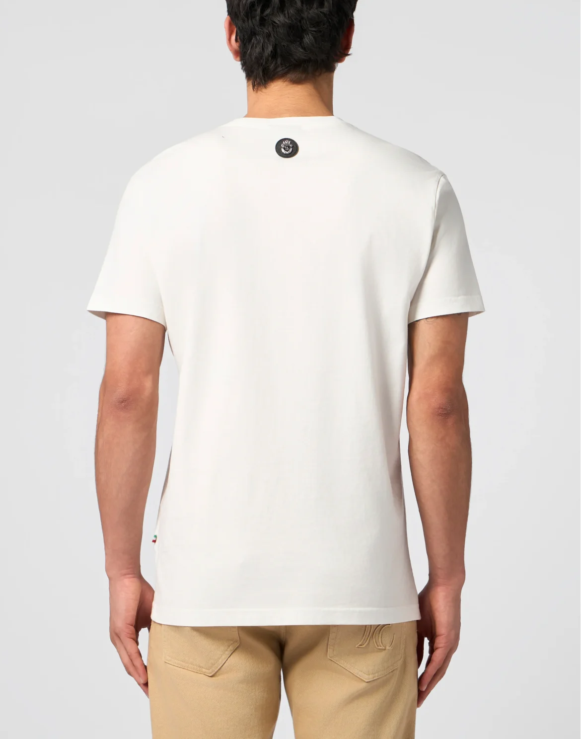 Embroidered T-shirt Round Neck SS, цвет: Бежевый