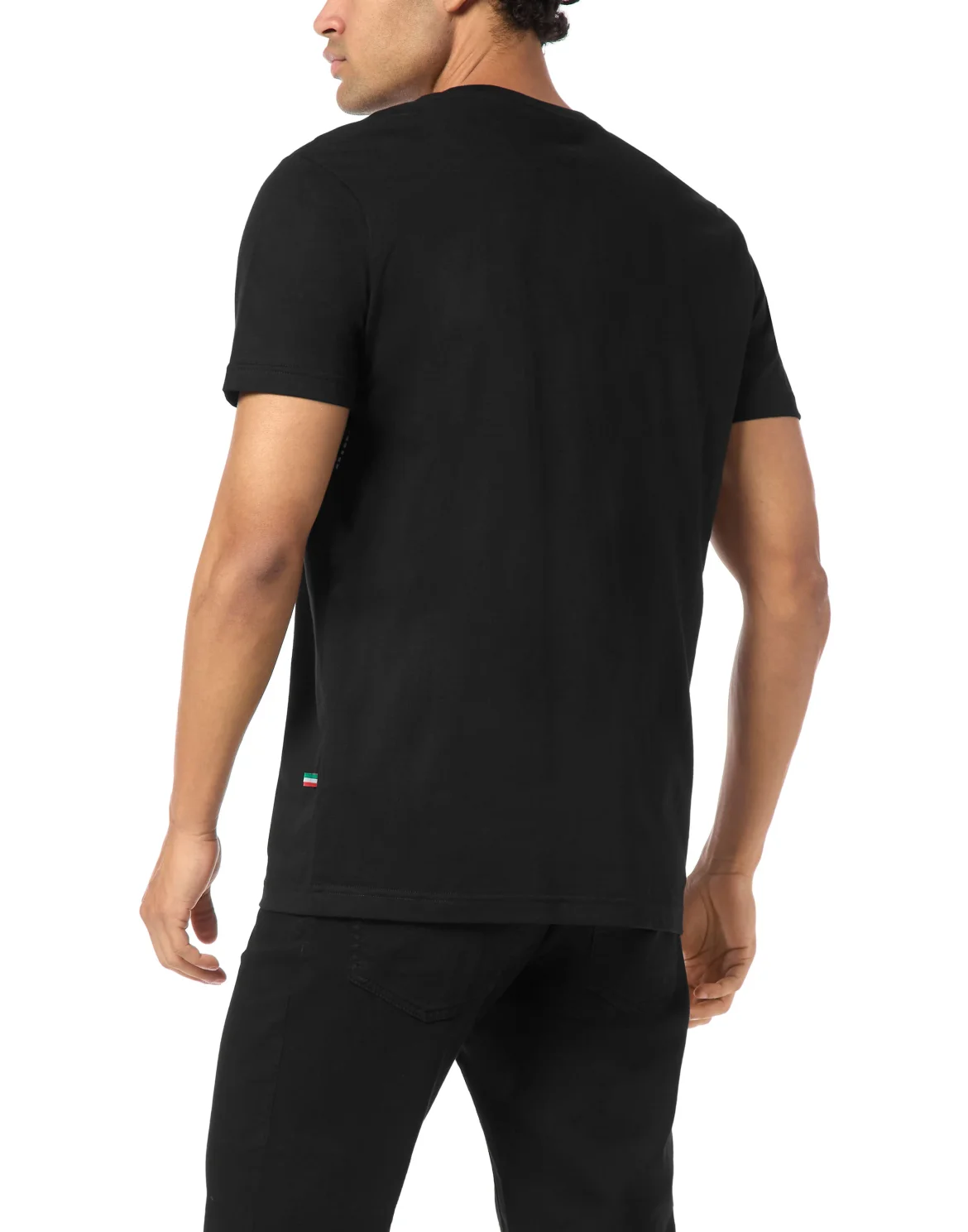 Embroidered T-shirt Round Neck SS, цвет: Черный