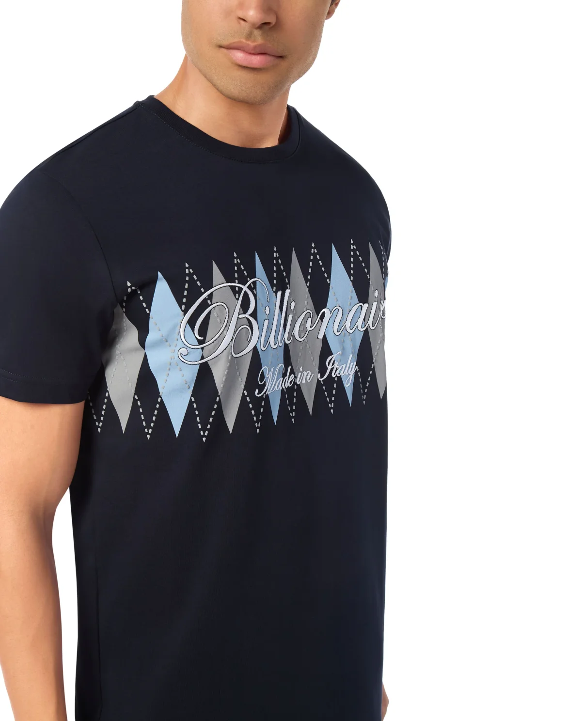 Embroidered T-shirt Round Neck SS, цвет: Синий