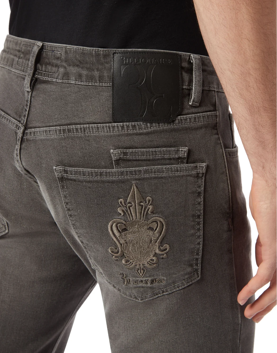 Denim Trousers Regular Fit, цвет: Серый