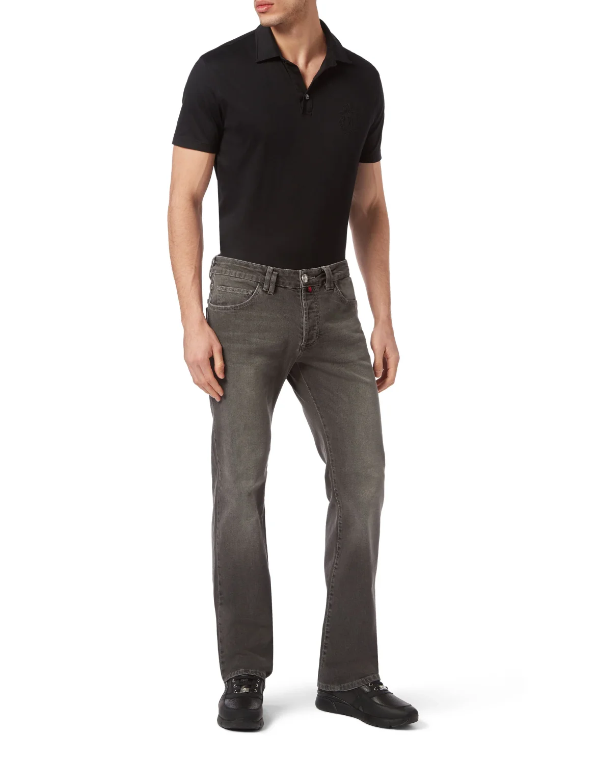 Denim Trousers Regular Fit, цвет: Серый
