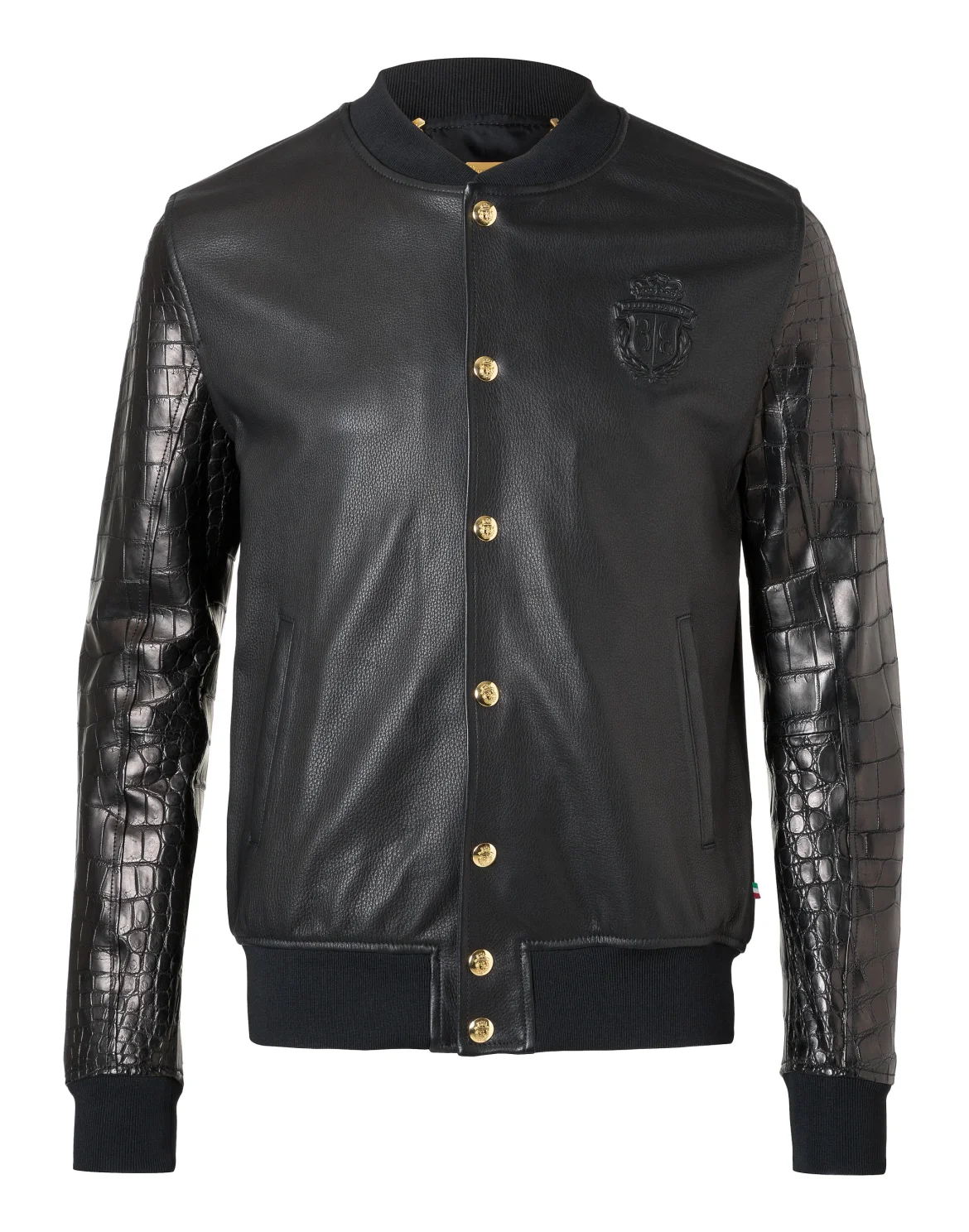 Leather Bomber "Robert", цвет: Черный