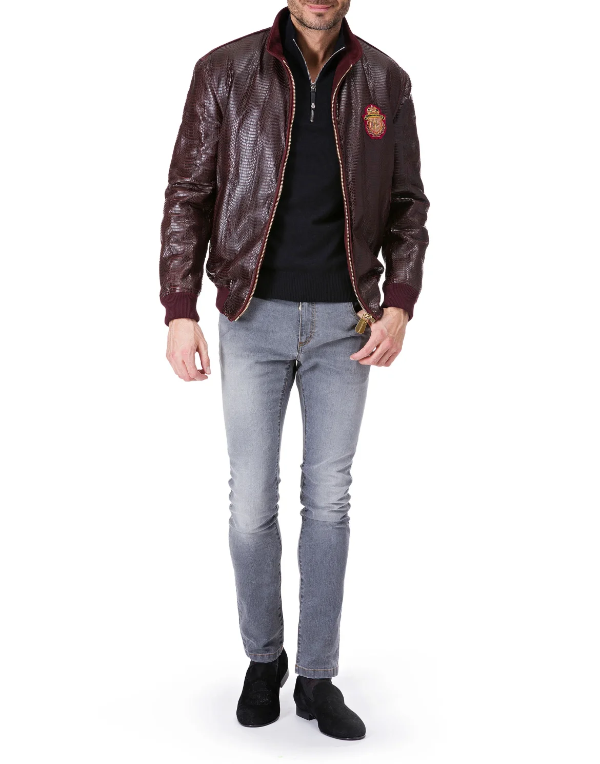 Pullover zip mock "Florian", цвет: Черный
