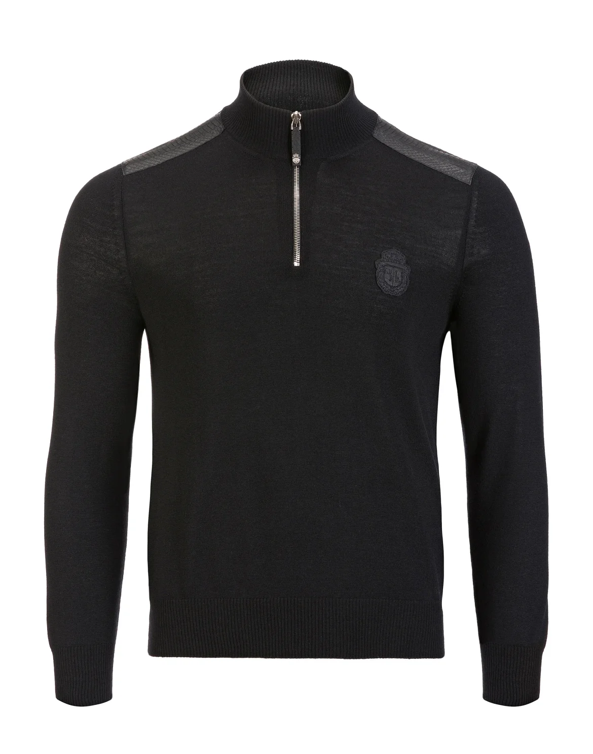 Pullover zip mock "Florian", цвет: Черный