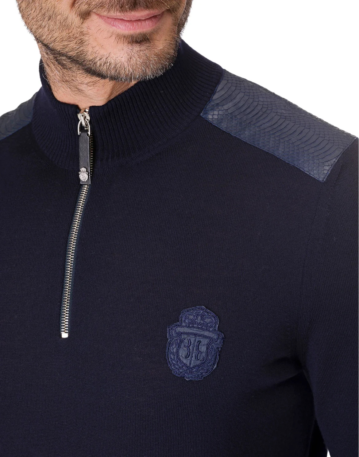 Pullover zip mock "Florian", цвет: Синий