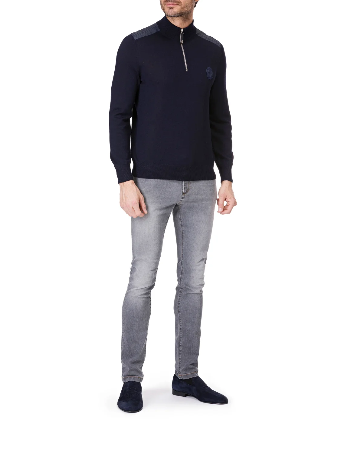 Pullover zip mock "Florian", цвет: Синий