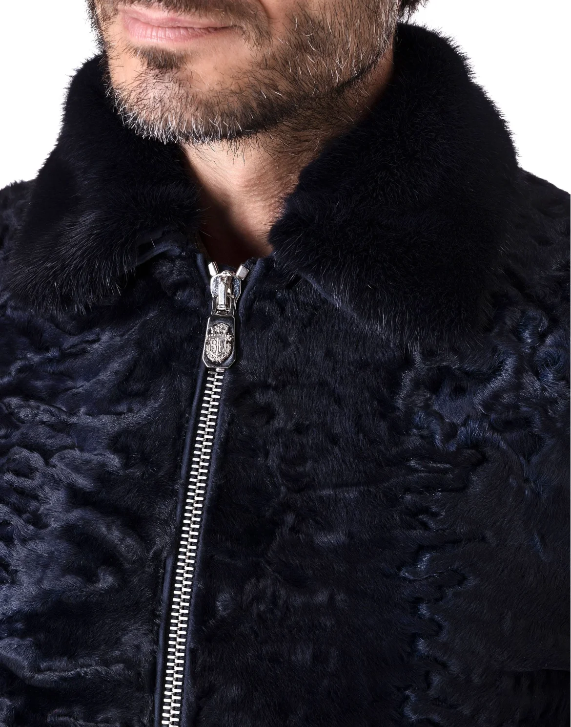 Leather Bomber "Tanguy", цвет: Синий