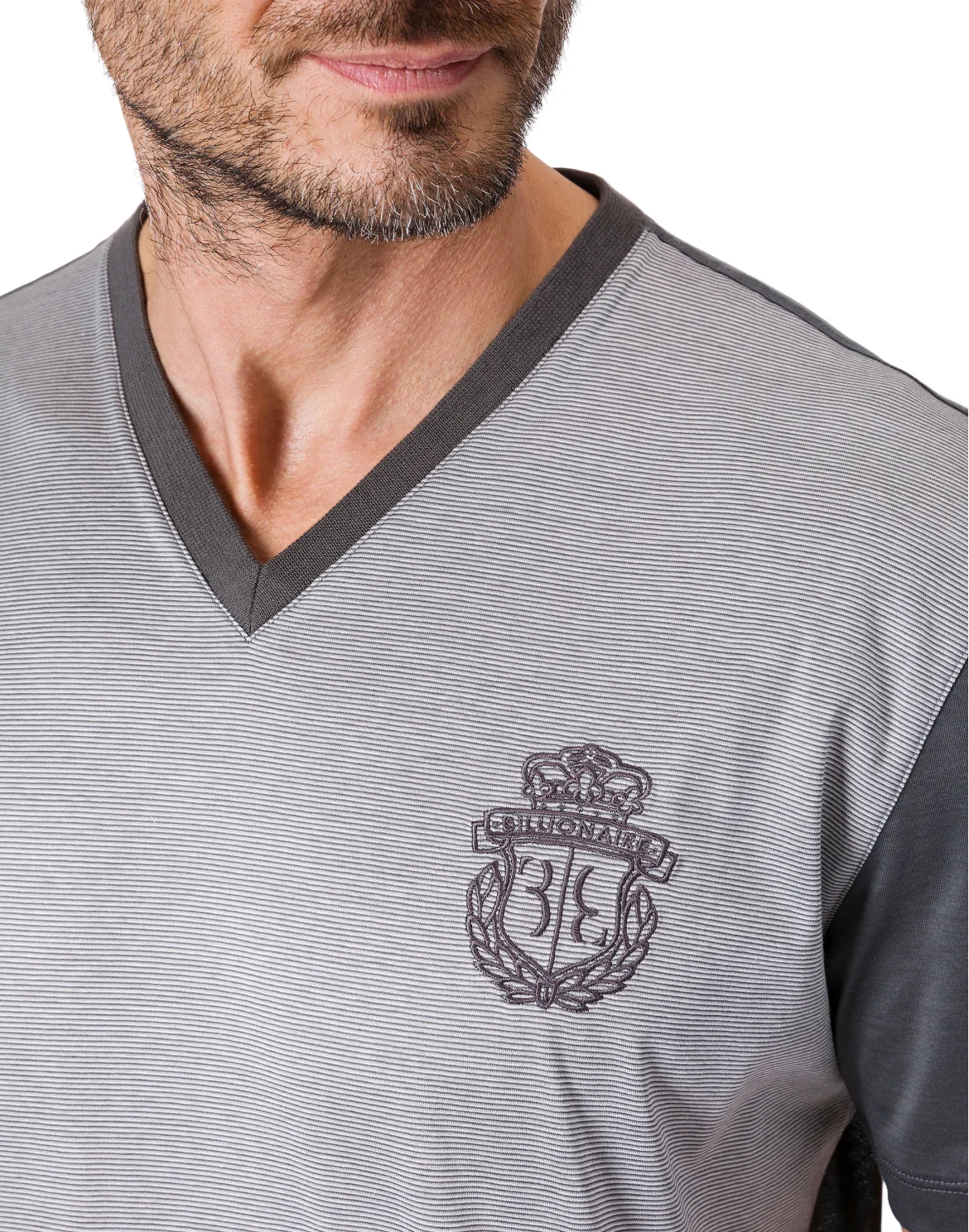 T-shirt V-Neck SS "Harès, цвет: Серый