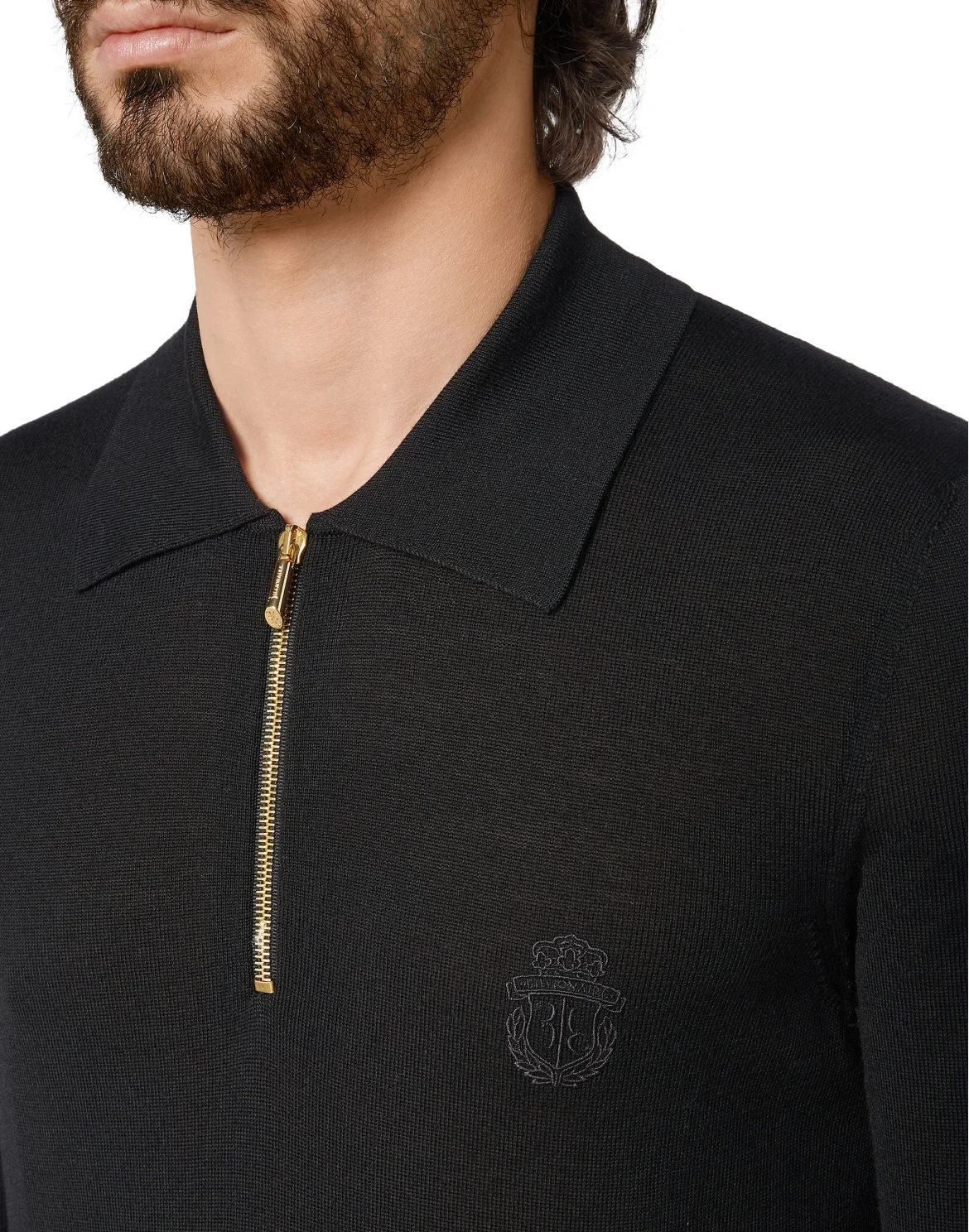 Pullover zip mock Crest, цвет: Черный