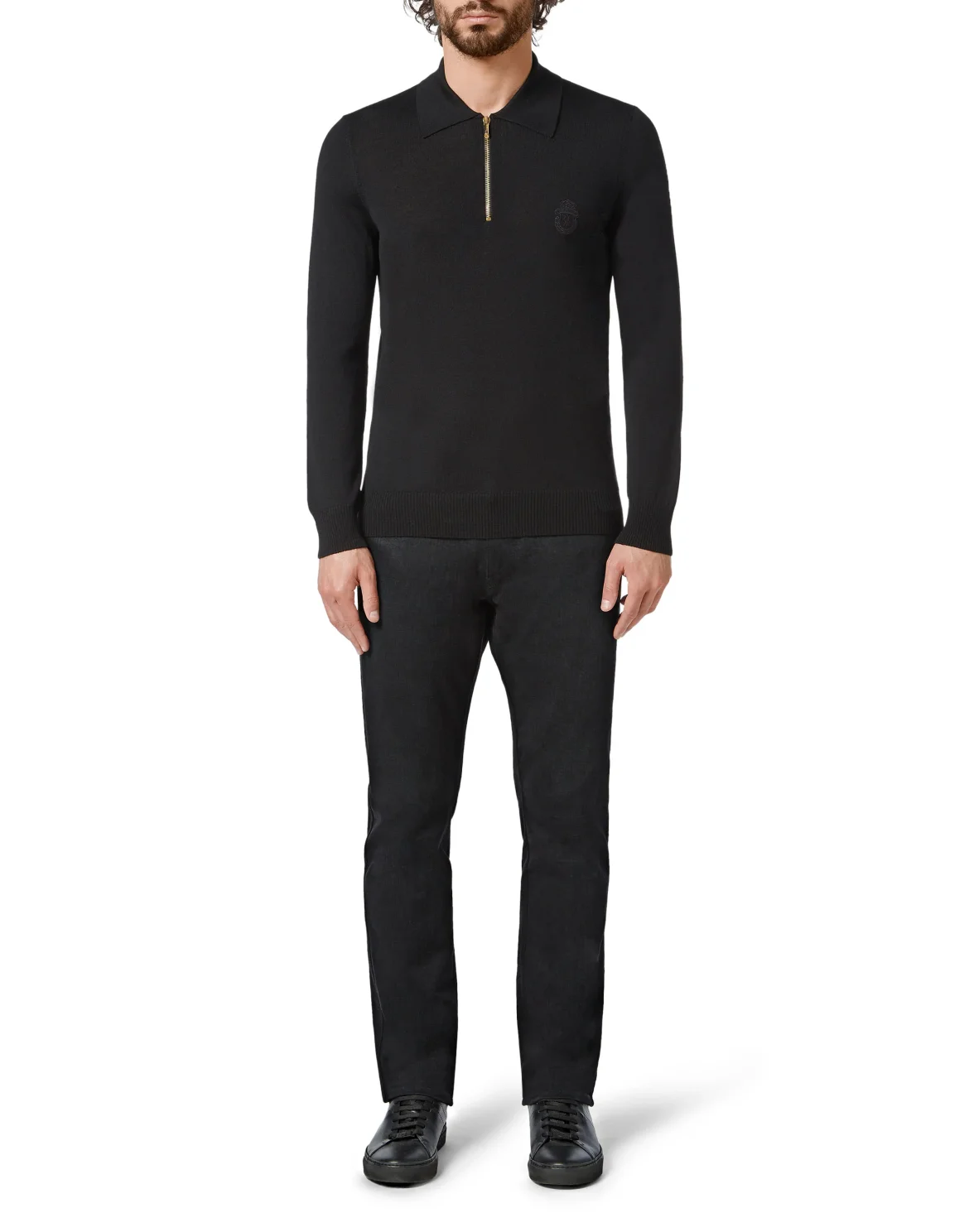 Pullover zip mock Crest, цвет: Черный