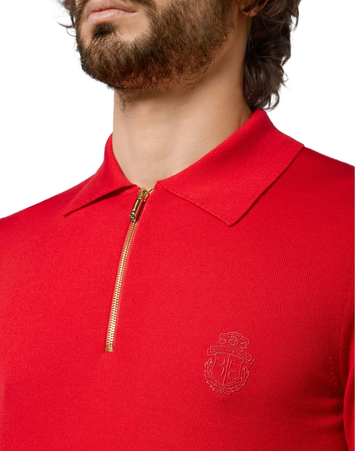Pullover zip mock Crest, цвет: Красный