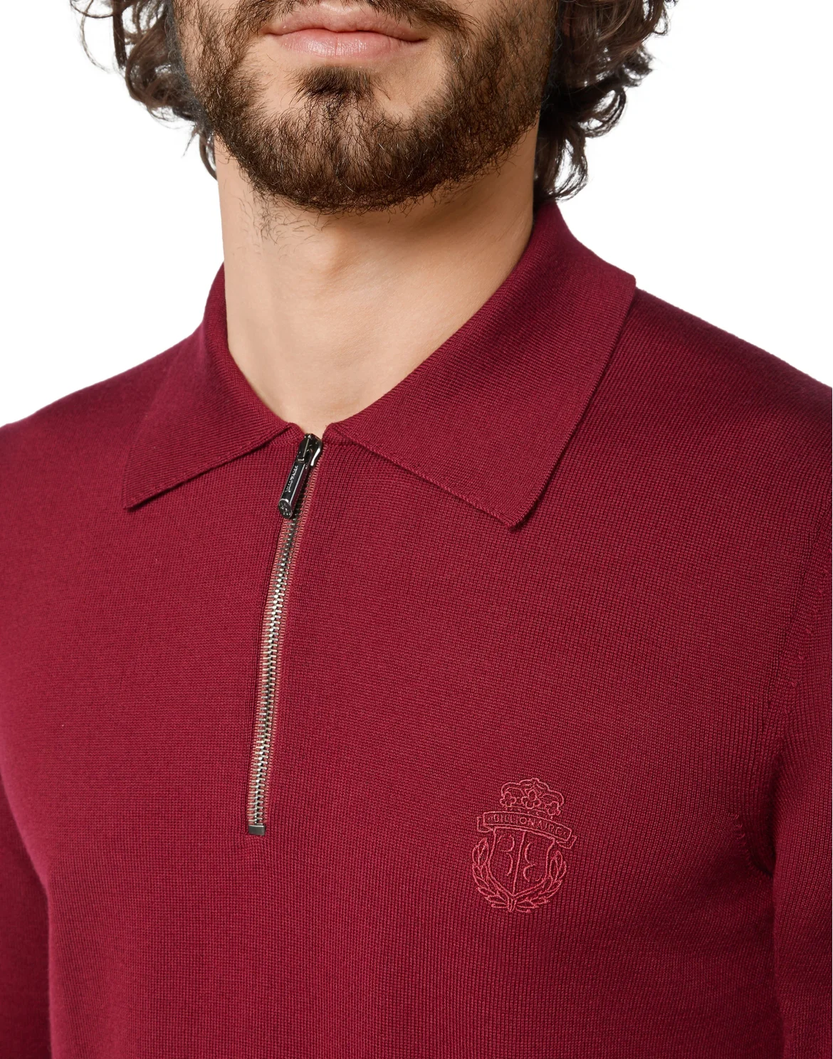 Pullover zip mock Crest, цвет: Красный