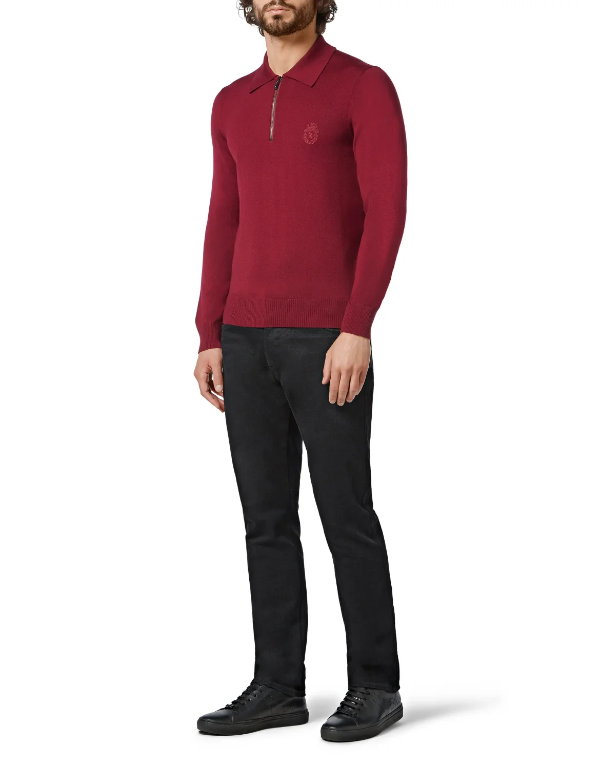 Pullover zip mock Crest, цвет: Красный