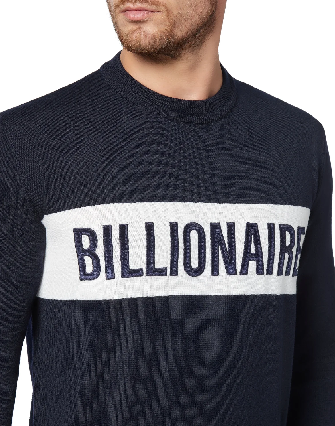 Pullover Round Neck LS Statement, цвет: Синий