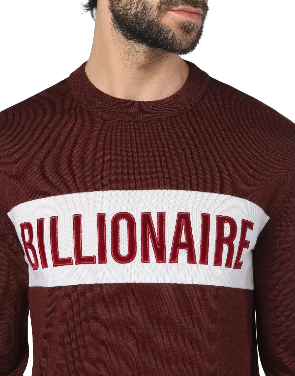 Pullover Round Neck LS Statement, цвет: Красный