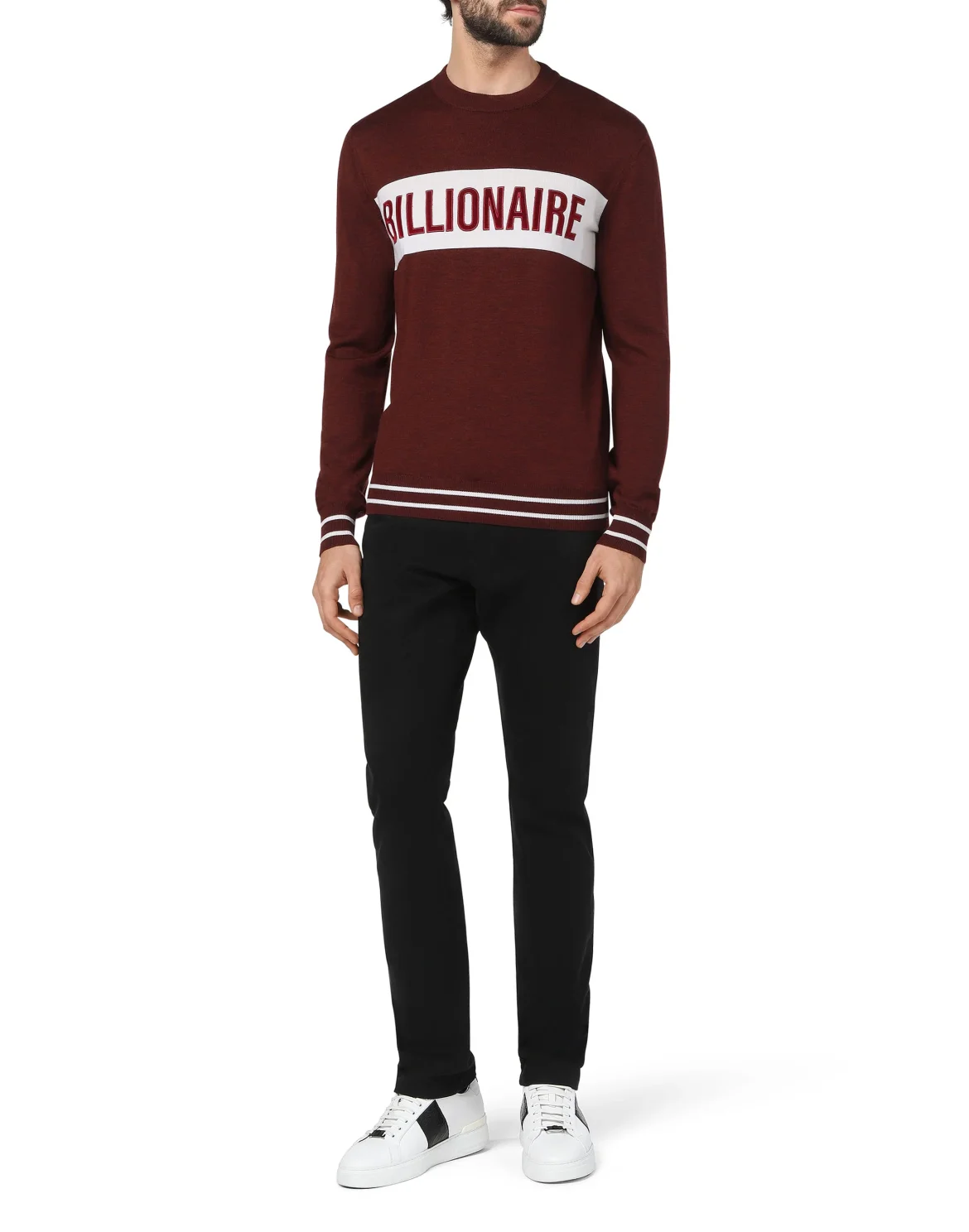 Pullover Round Neck LS Statement, цвет: Красный
