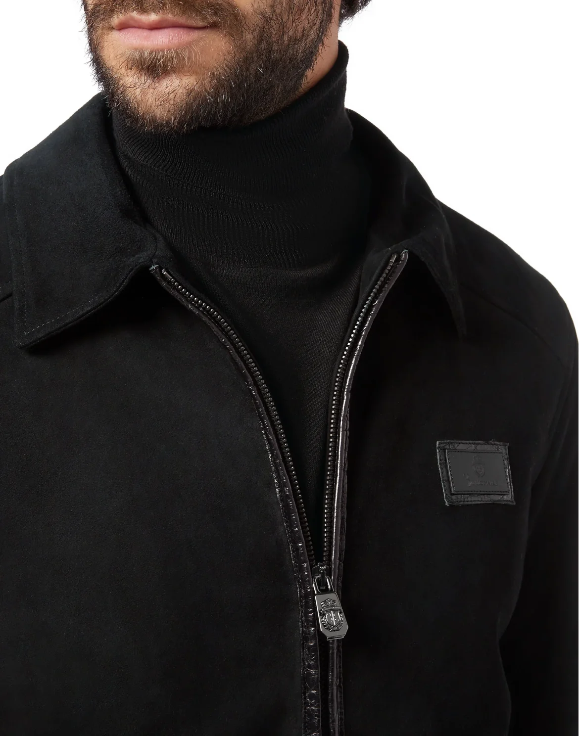 Leather Bomber Statement, цвет: Черный