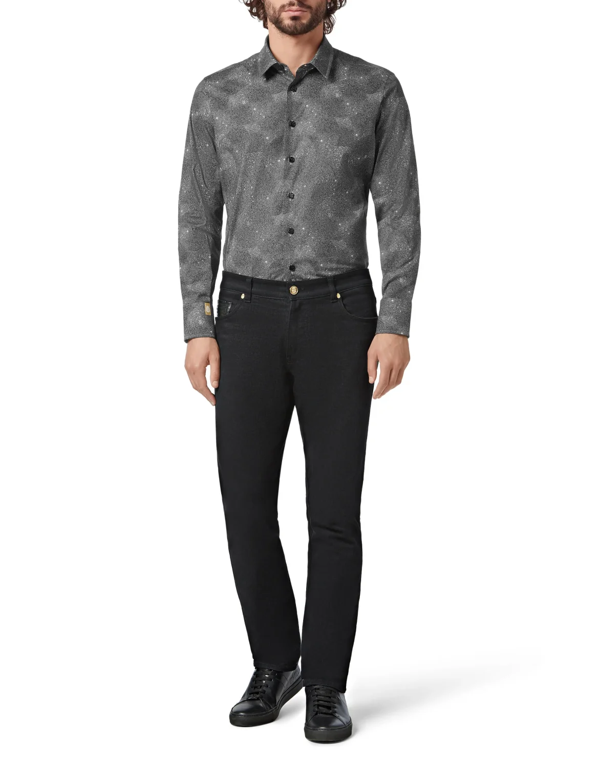 Shirt Silver Cut LS Crystal/Multi Geometric, цвет: Черный
