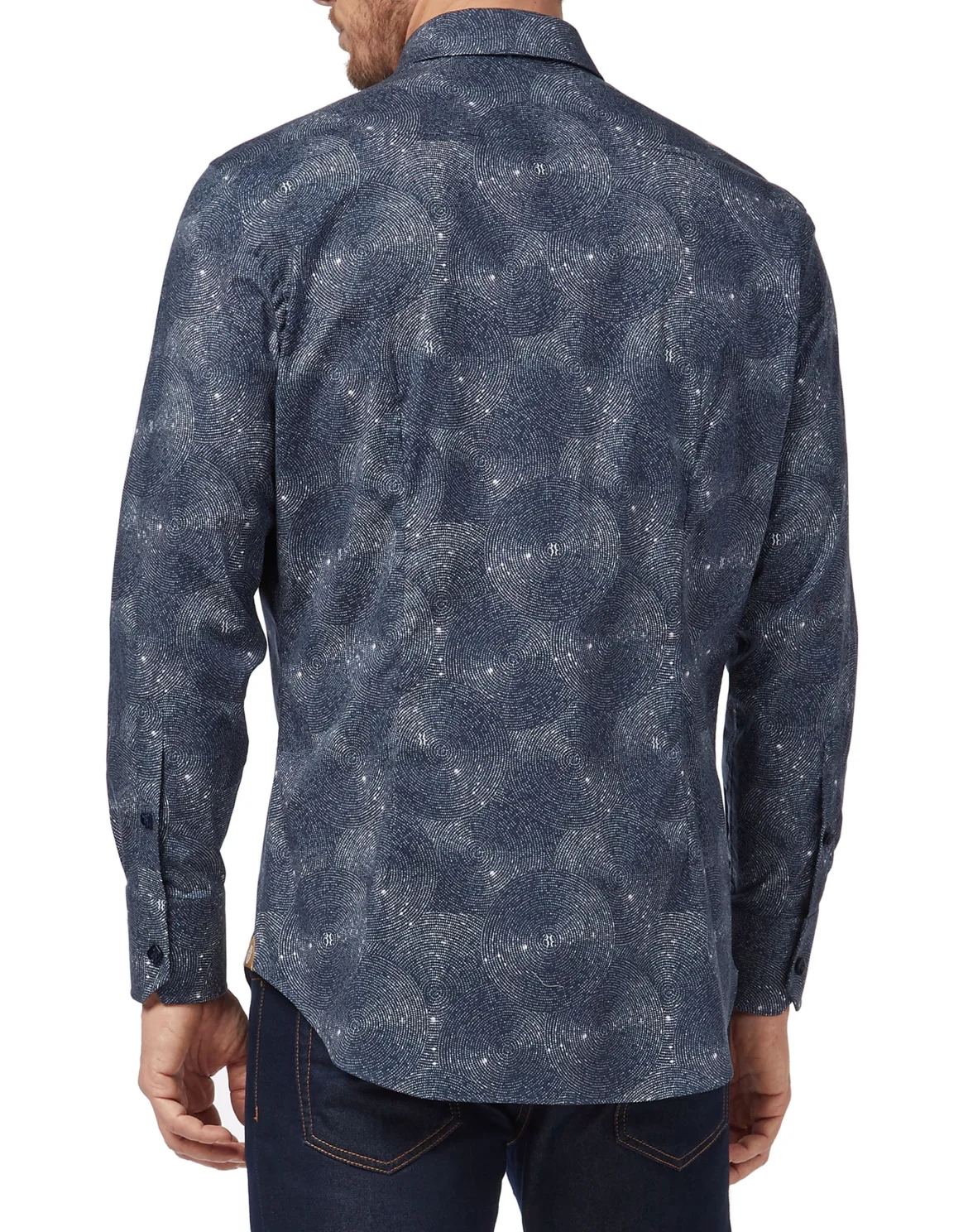 Shirt Silver Cut LS Crystal/Multi Geometric, цвет: Синий
