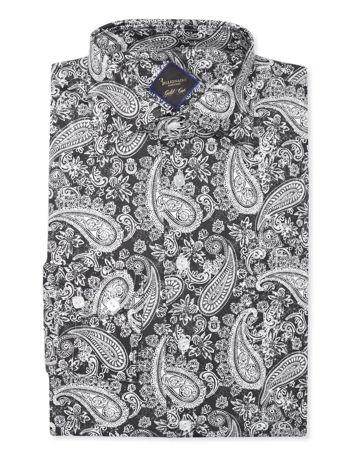 Shirt Gold Cut LS Flavio/Watch Paisley, цвет: Черный