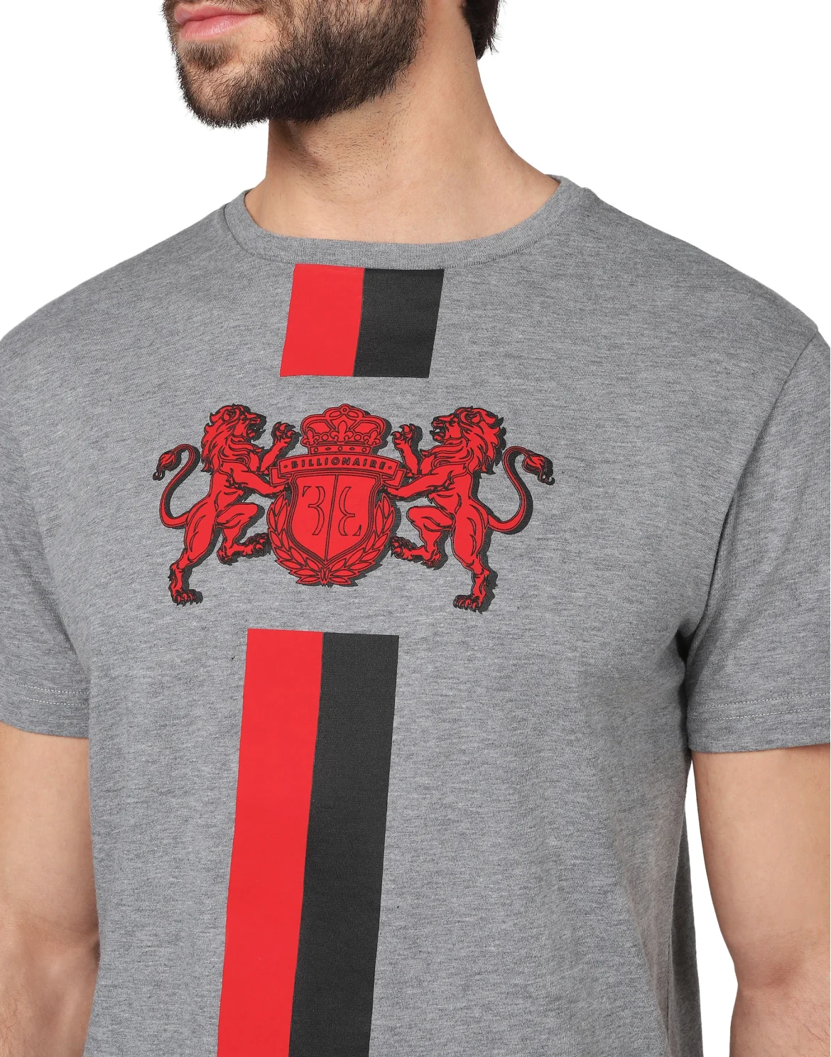 T-shirt Round Neck SS Double Lion, цвет: Серый