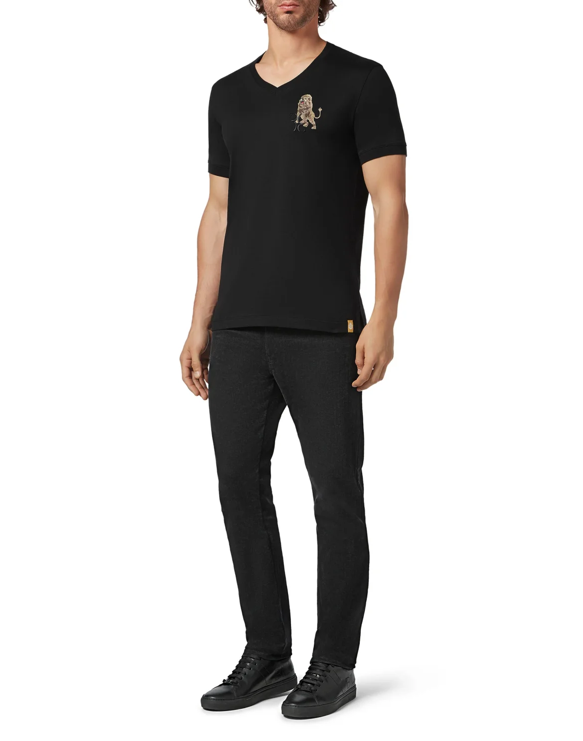 T-shirt V-Neck SS Lion, цвет: Черный