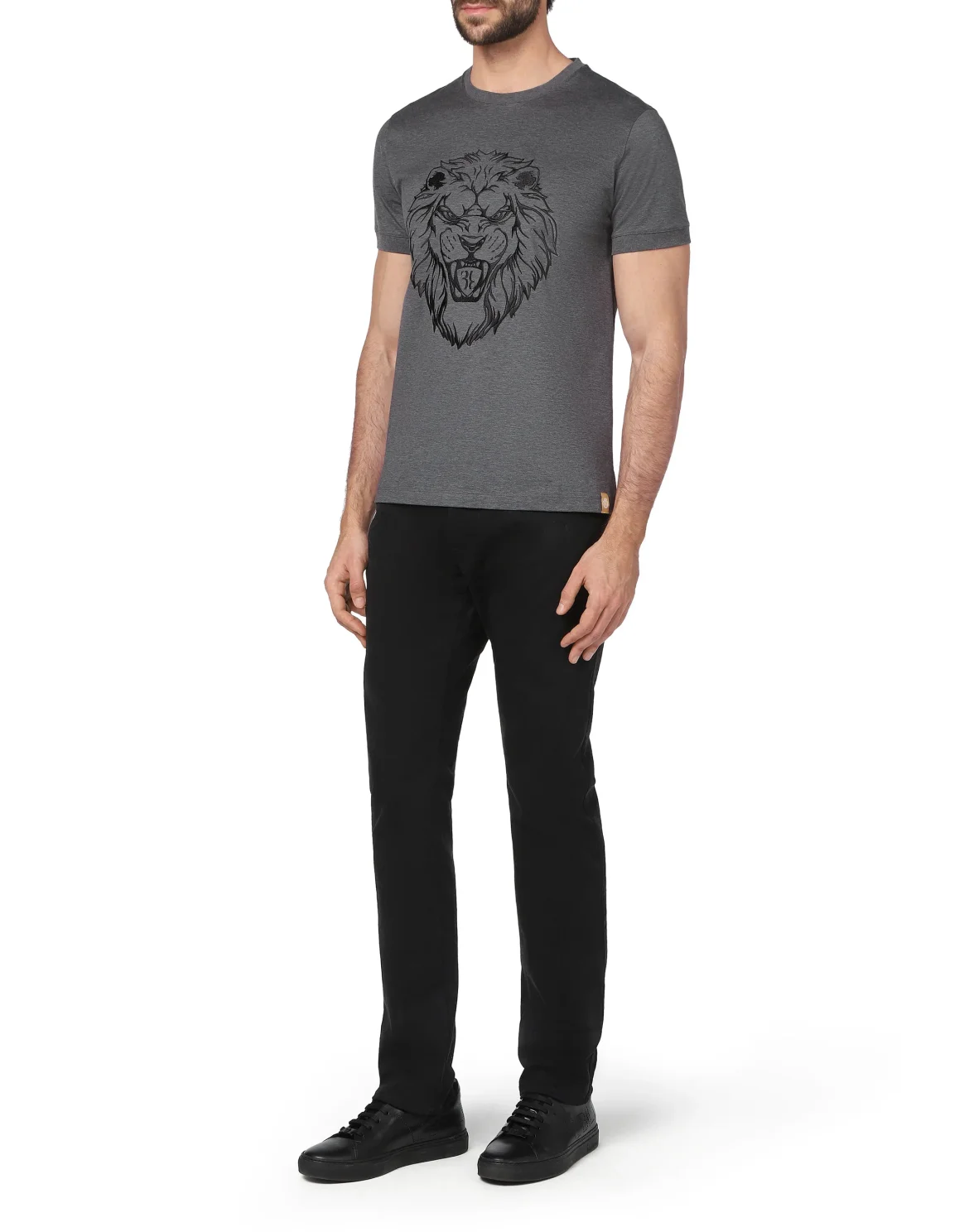 T-shirt Round Neck SS Lion, цвет: Серый