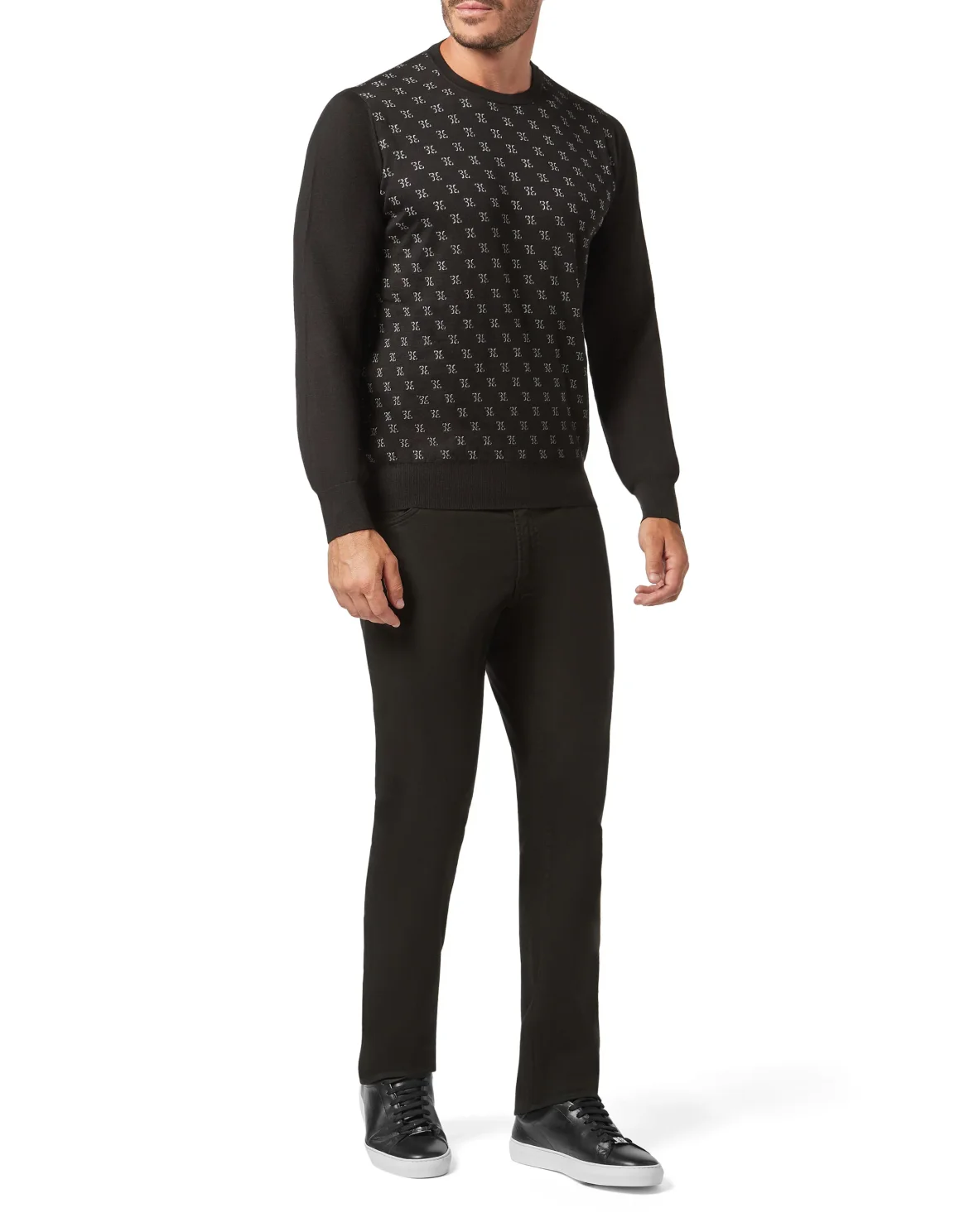 Pullover Round Neck LS Double B, цвет: Черный