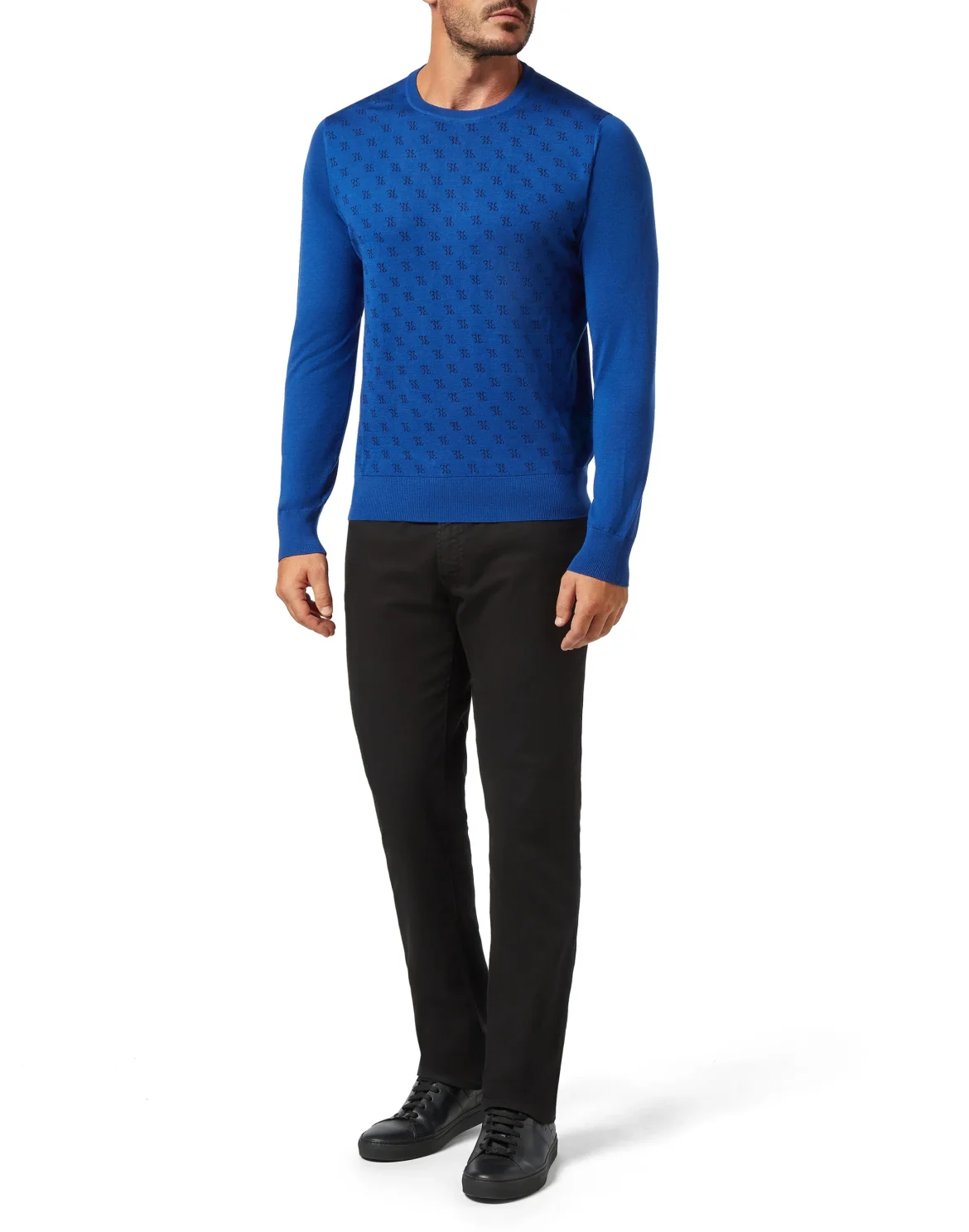 Pullover Round Neck LS Double B, цвет: Синий