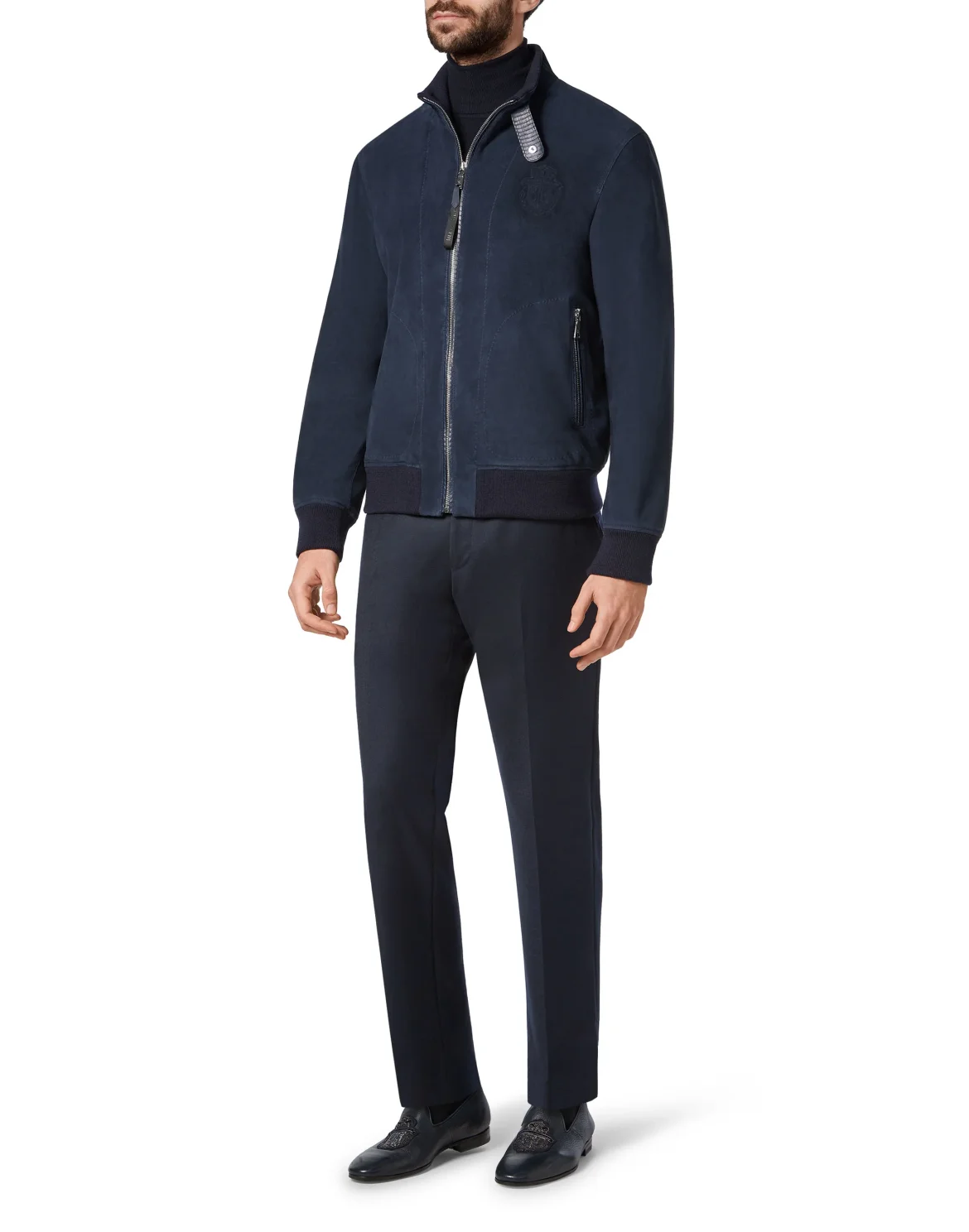 Leather Bomber Luxury, цвет: Синий