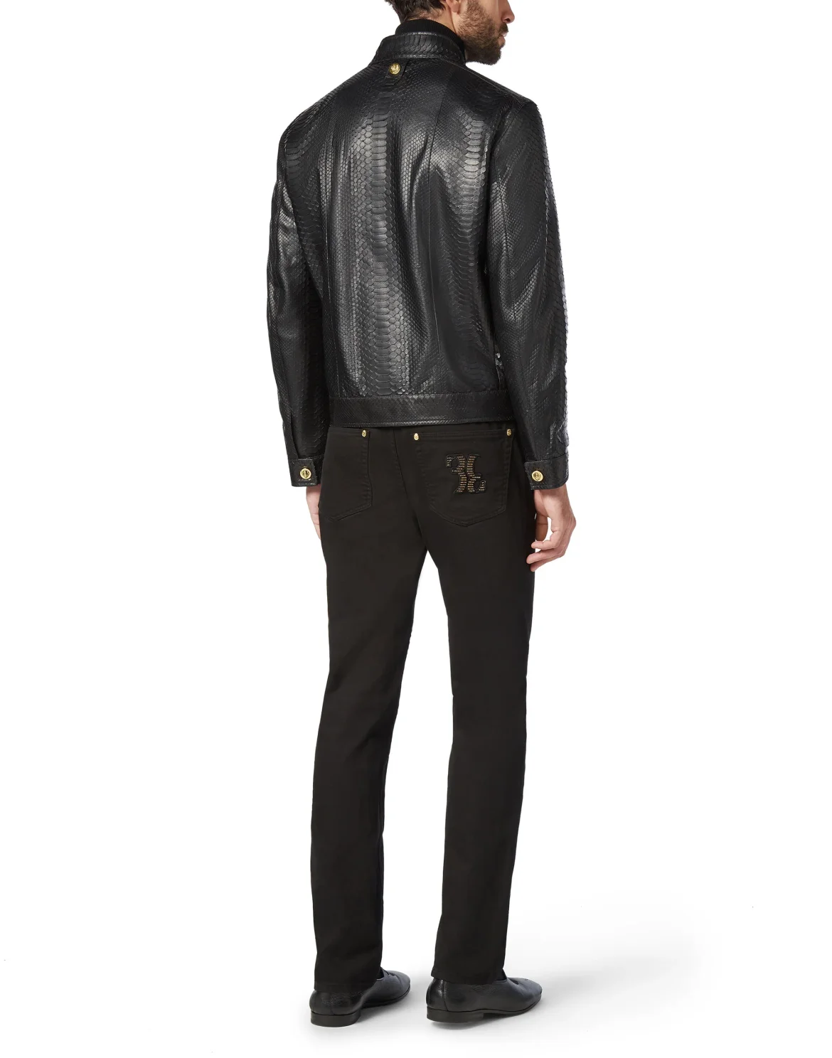 Python Leather Jacket Luxury, цвет: Черный