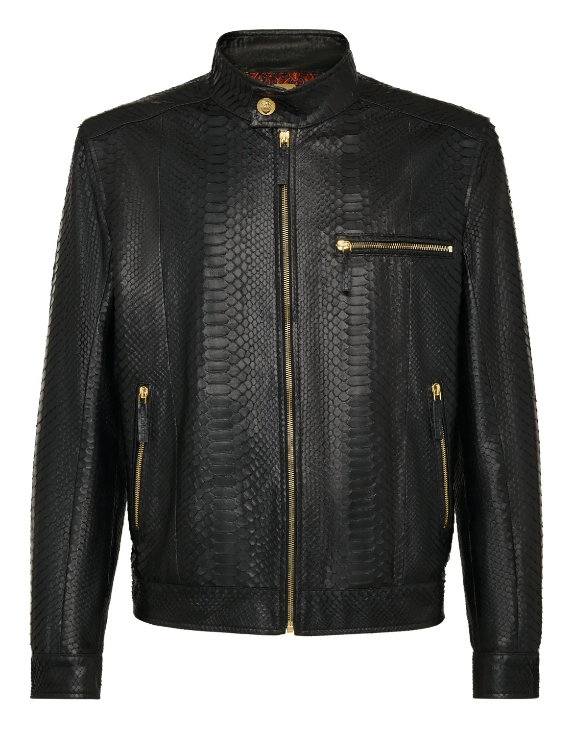 Python Leather Jacket Luxury, цвет: Черный