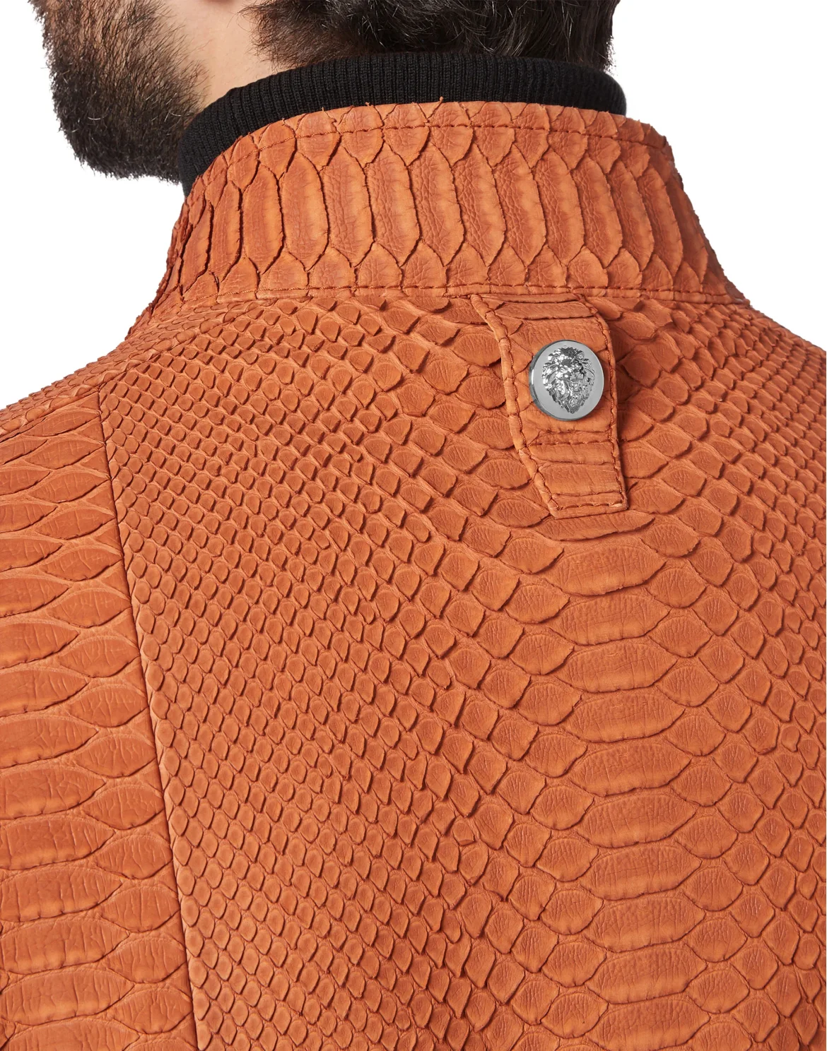 Python Leather Jacket Luxury, цвет: Оранжевый