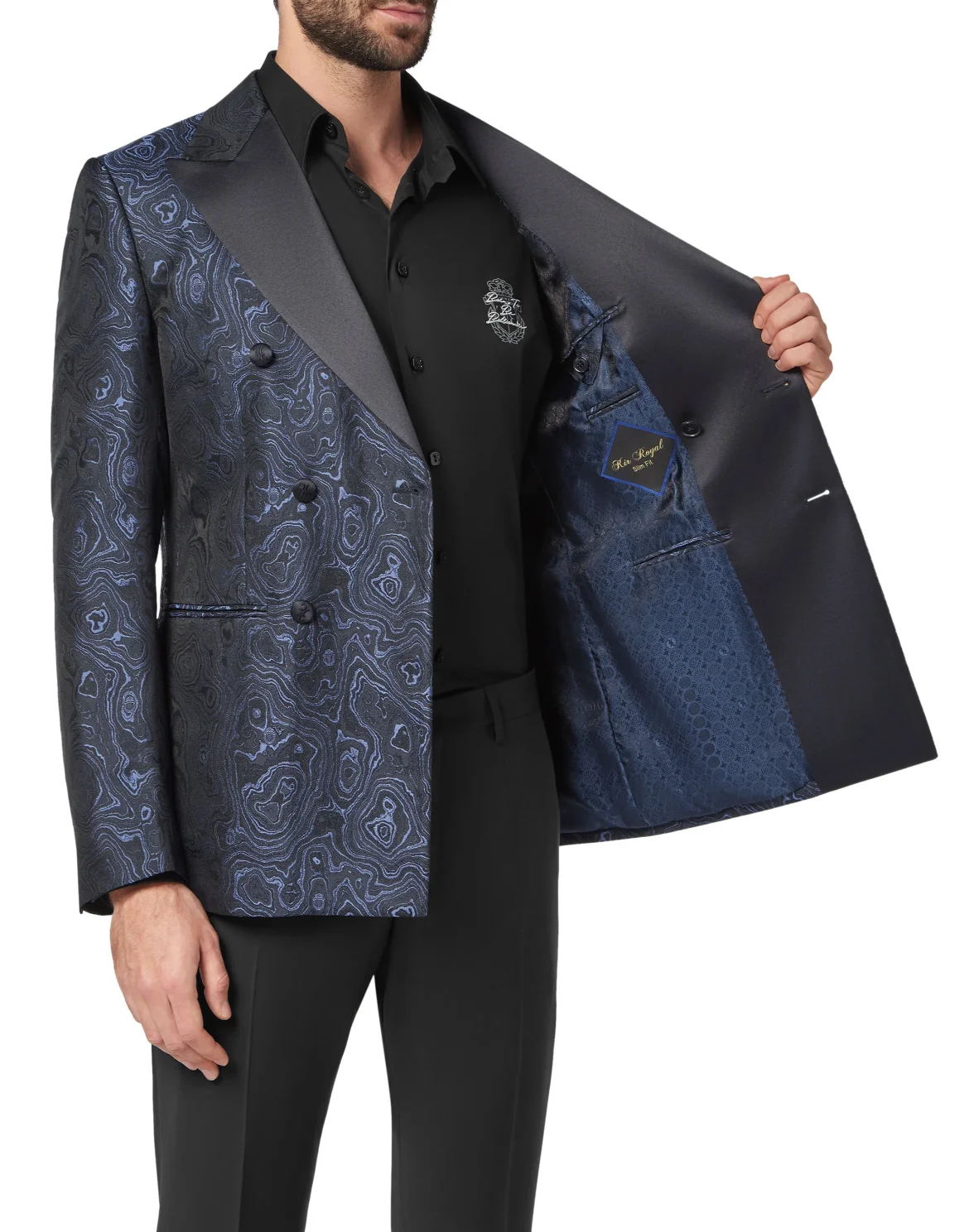 Blazer Super Slim Fit Marbled, цвет: Синий